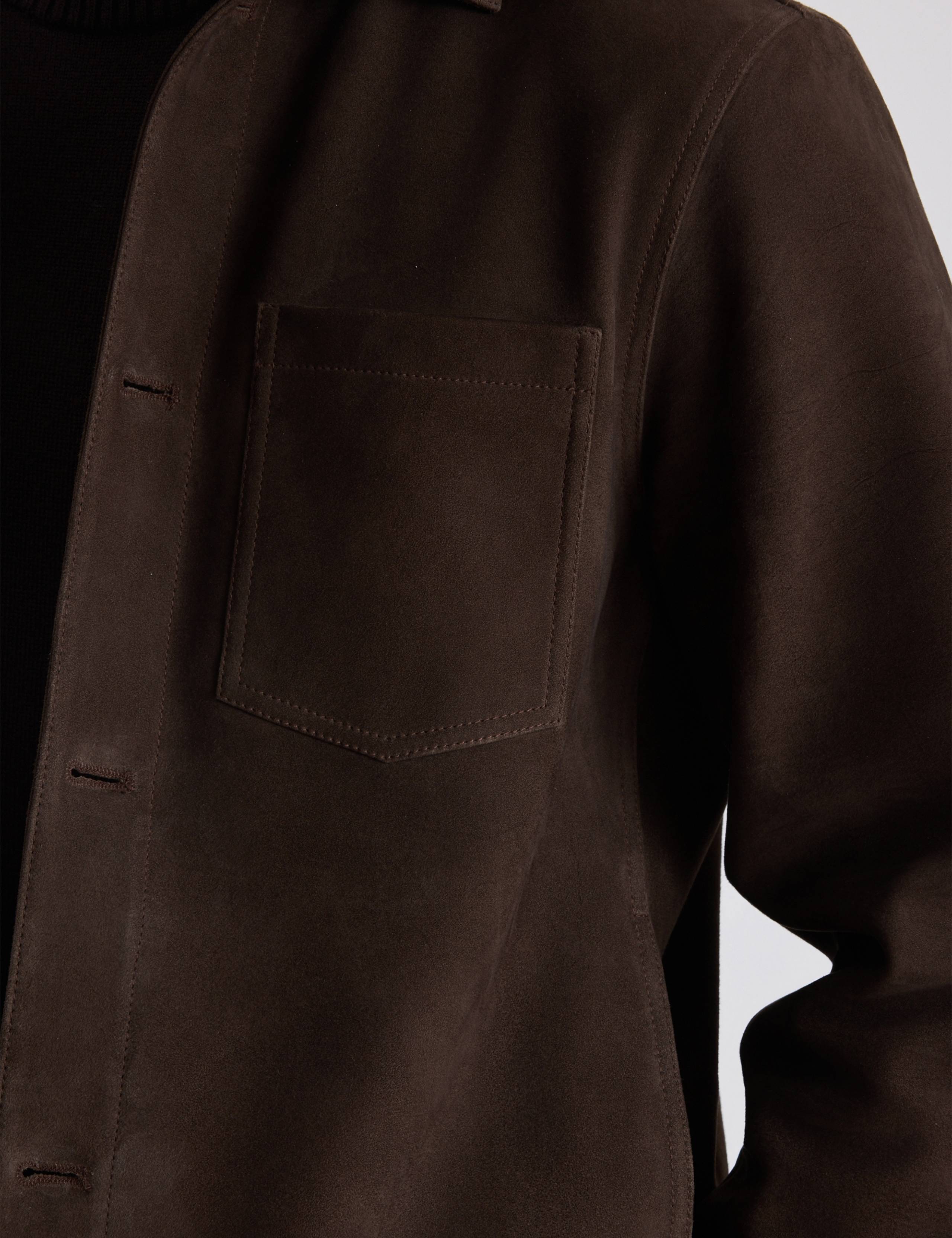 Suede Collared Harrington Shacket 4 of 4