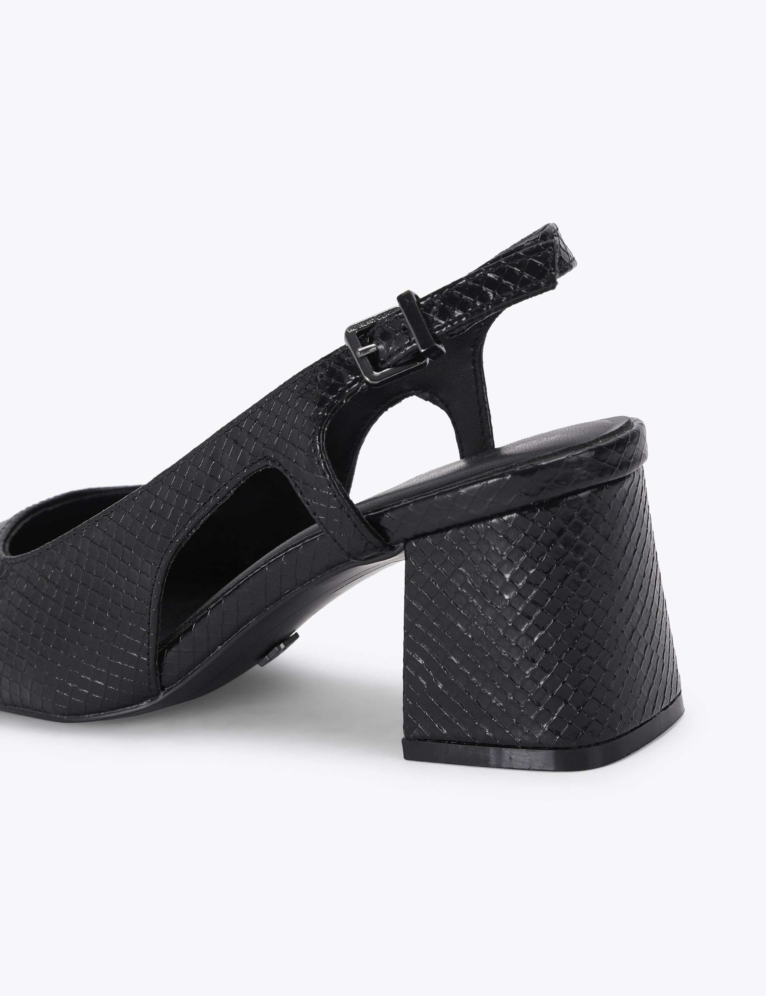 Ankle Strap Block Heel Pointed Court Shoes 4 of 4
