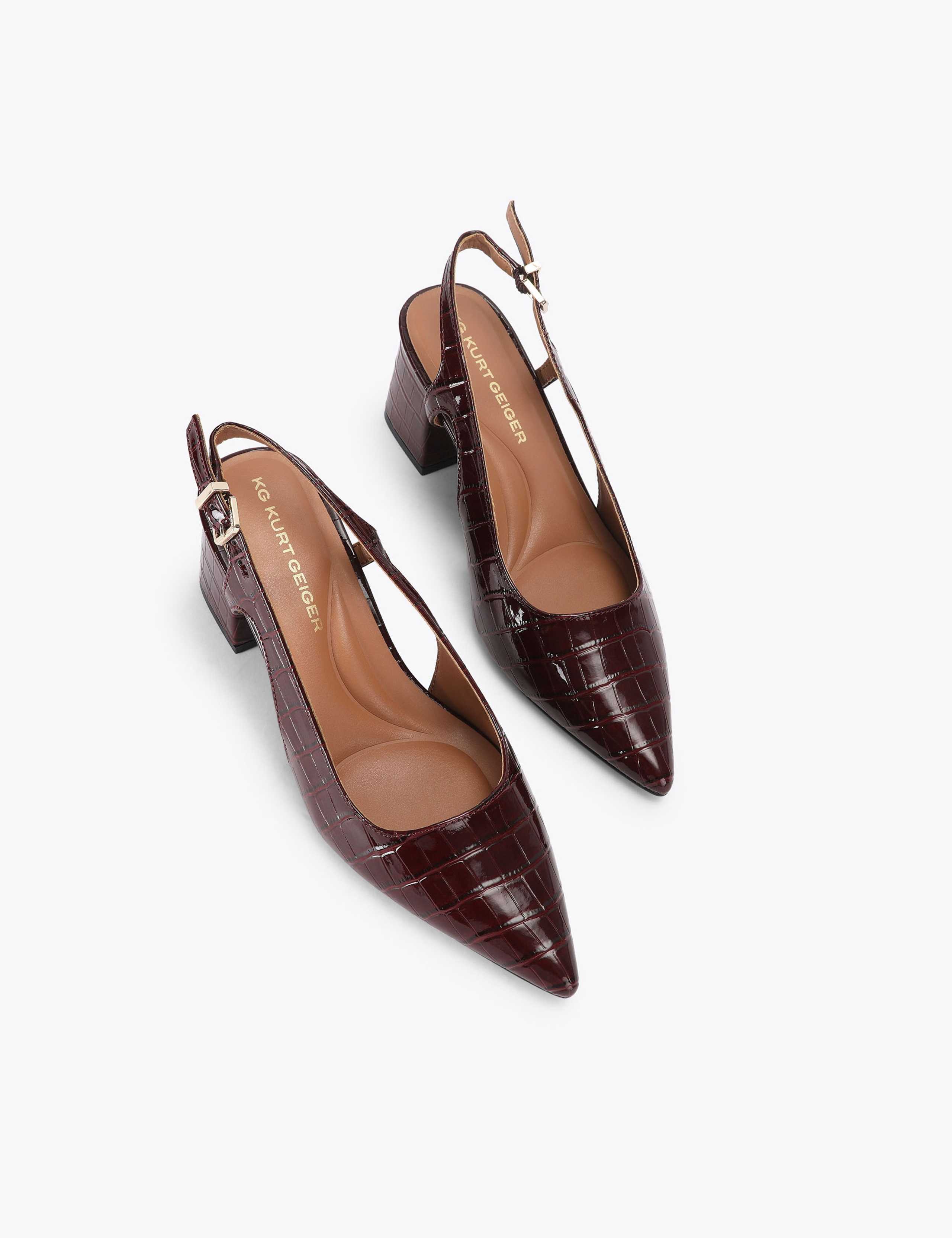 Ankle Strap Block Heel Pointed Court Shoes 2 of 4