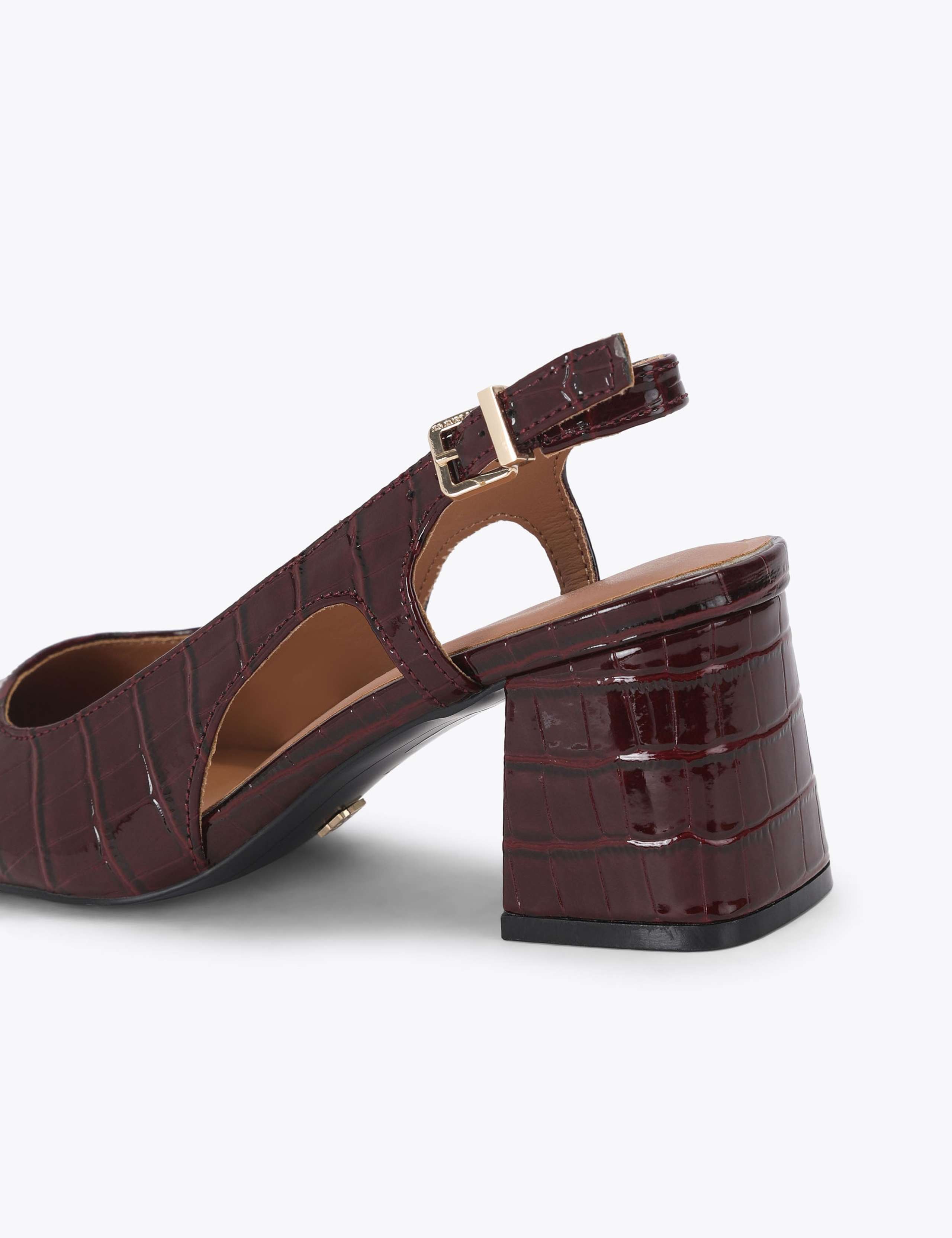 Ankle Strap Block Heel Pointed Court Shoes 4 of 4