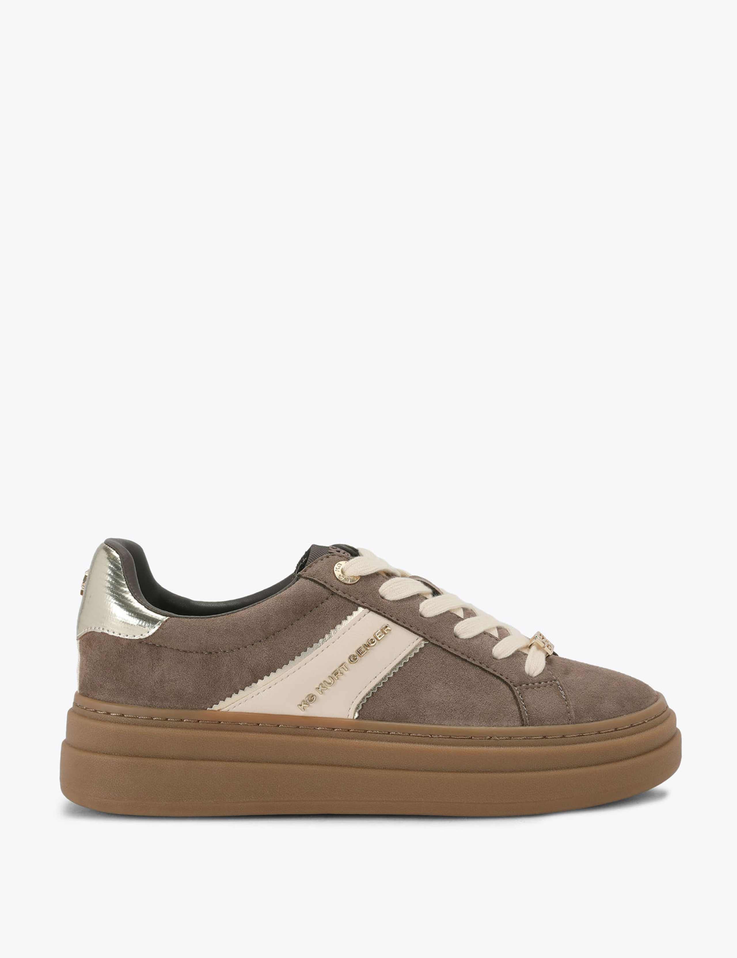 Suede Side Stripe Platform Trainers 1 of 4