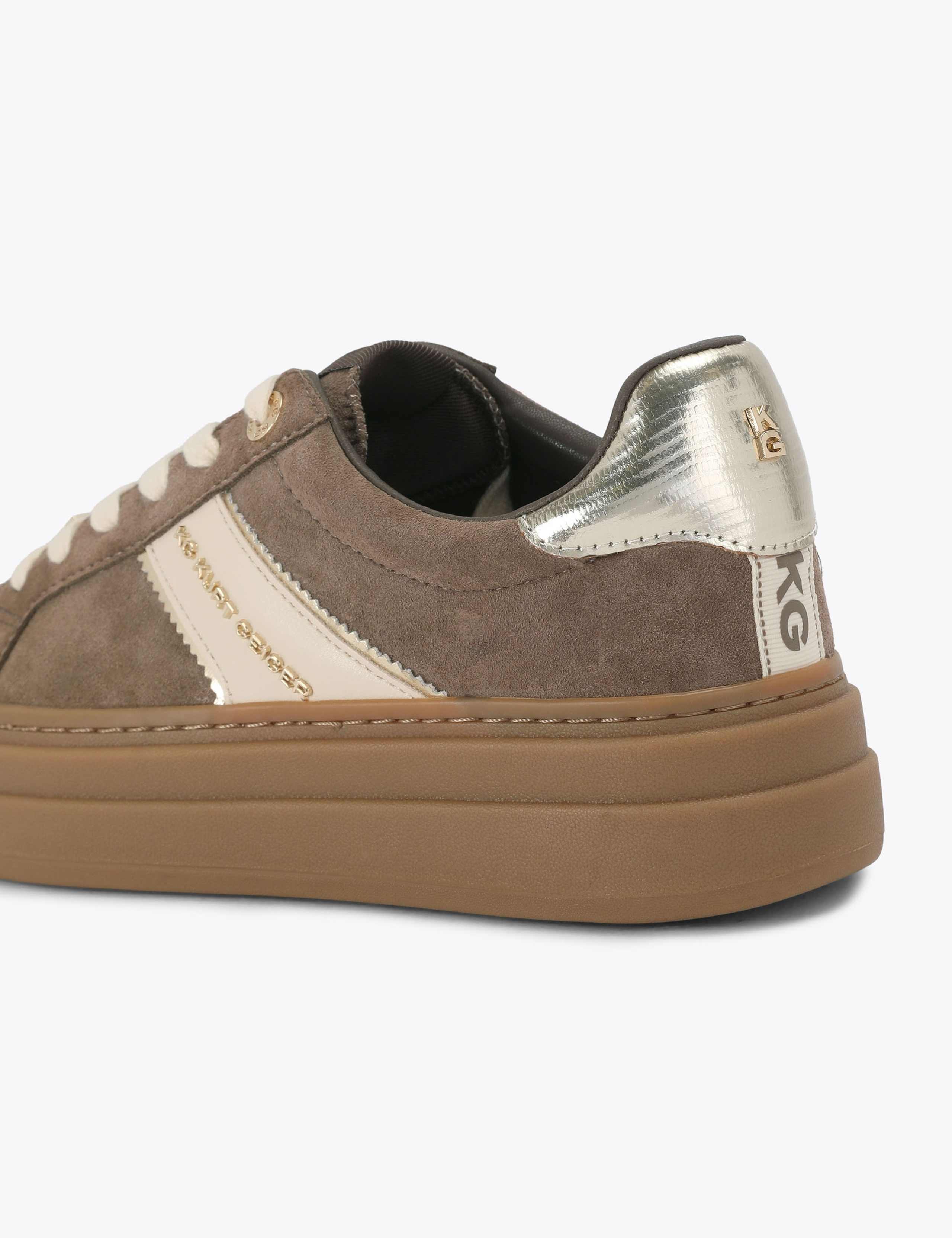 Suede Side Stripe Platform Trainers 4 of 4