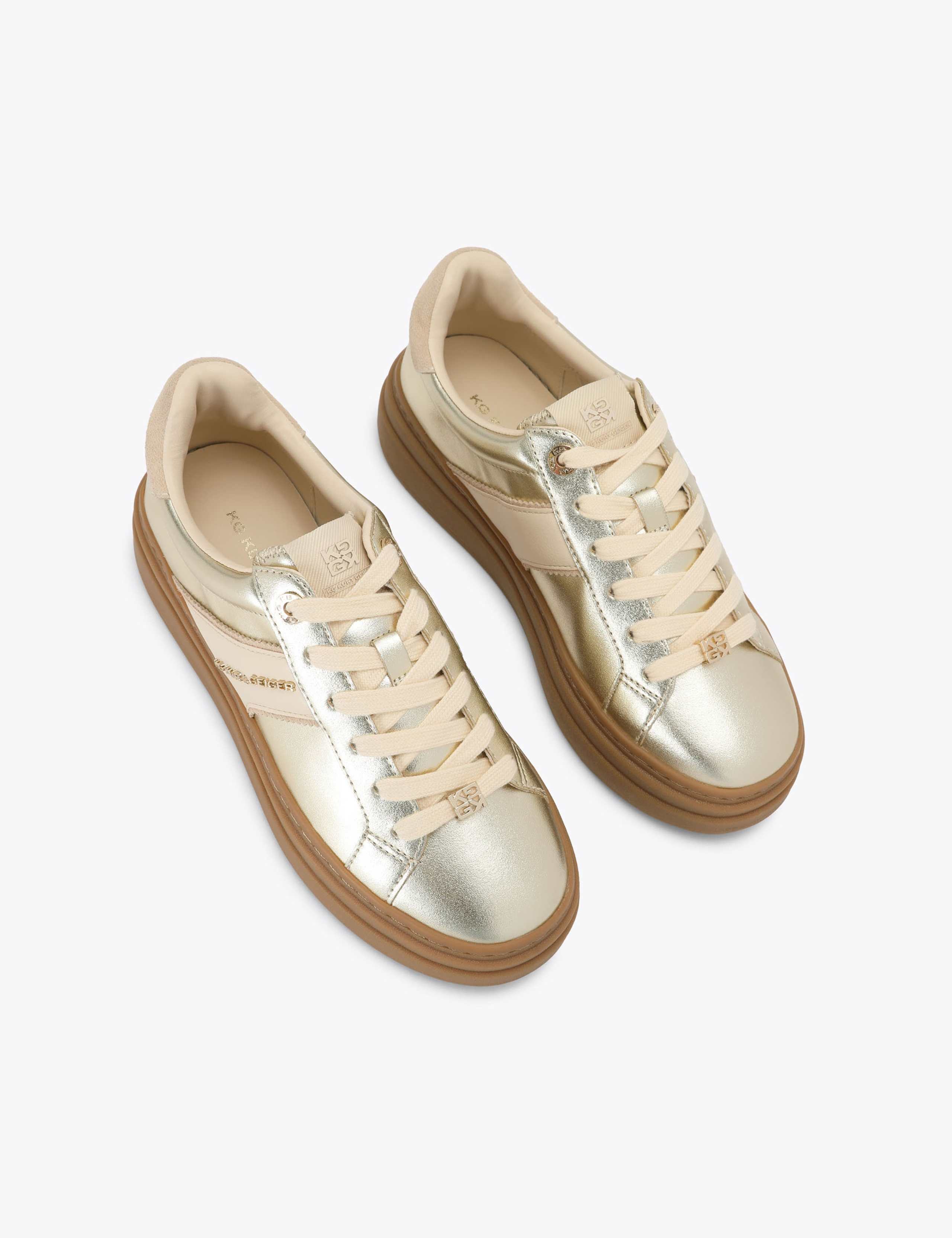 Metallic Side Stripe Platform Trainers 2 of 4
