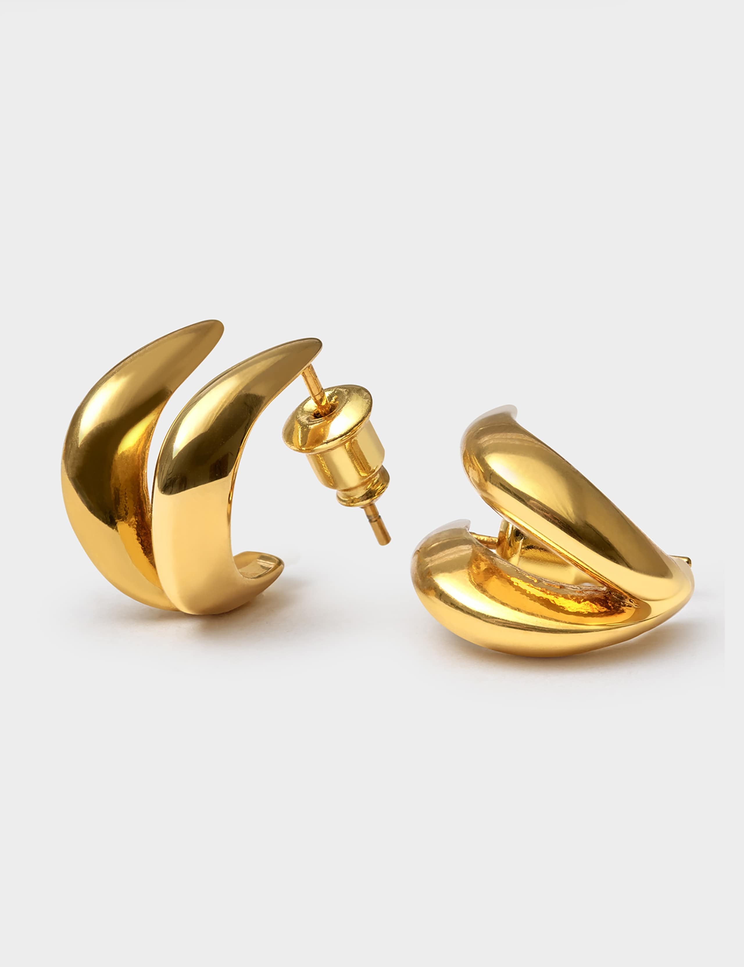 Gold Plated Hoop Earrings 2 of 3