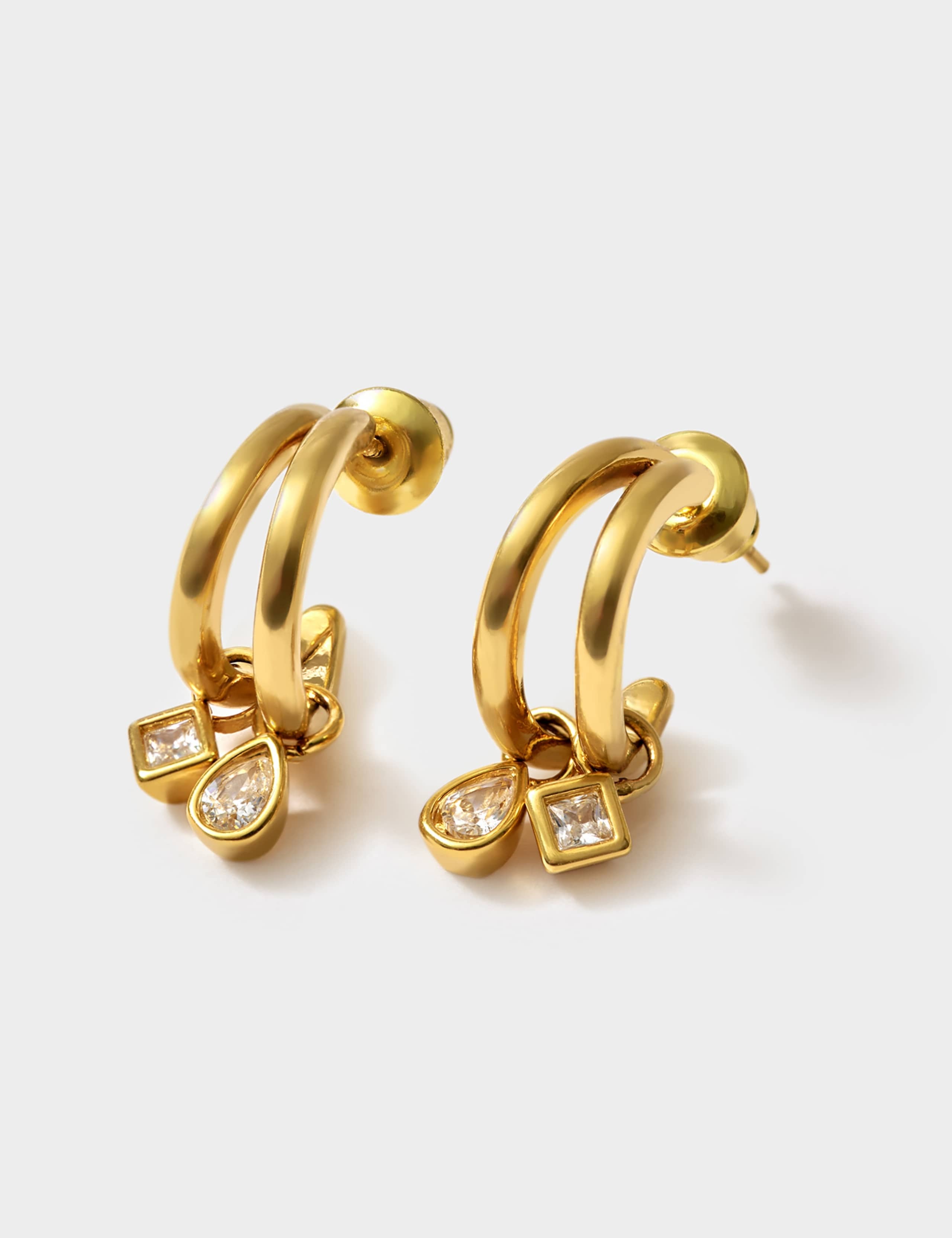 Gold Plated Hoop Earrings 3 of 4