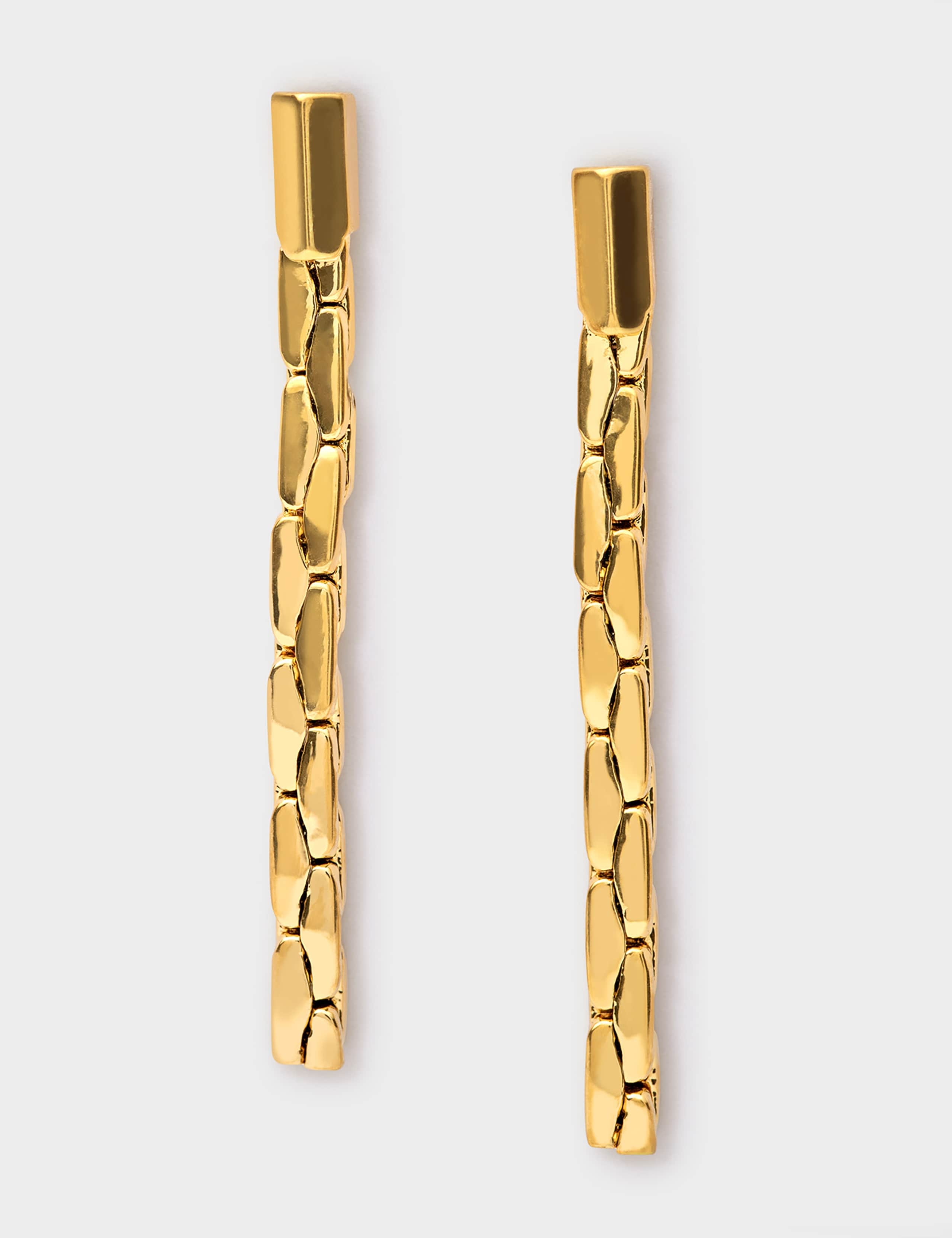 Gold Plated Chain Drop Earrings 2 of 3