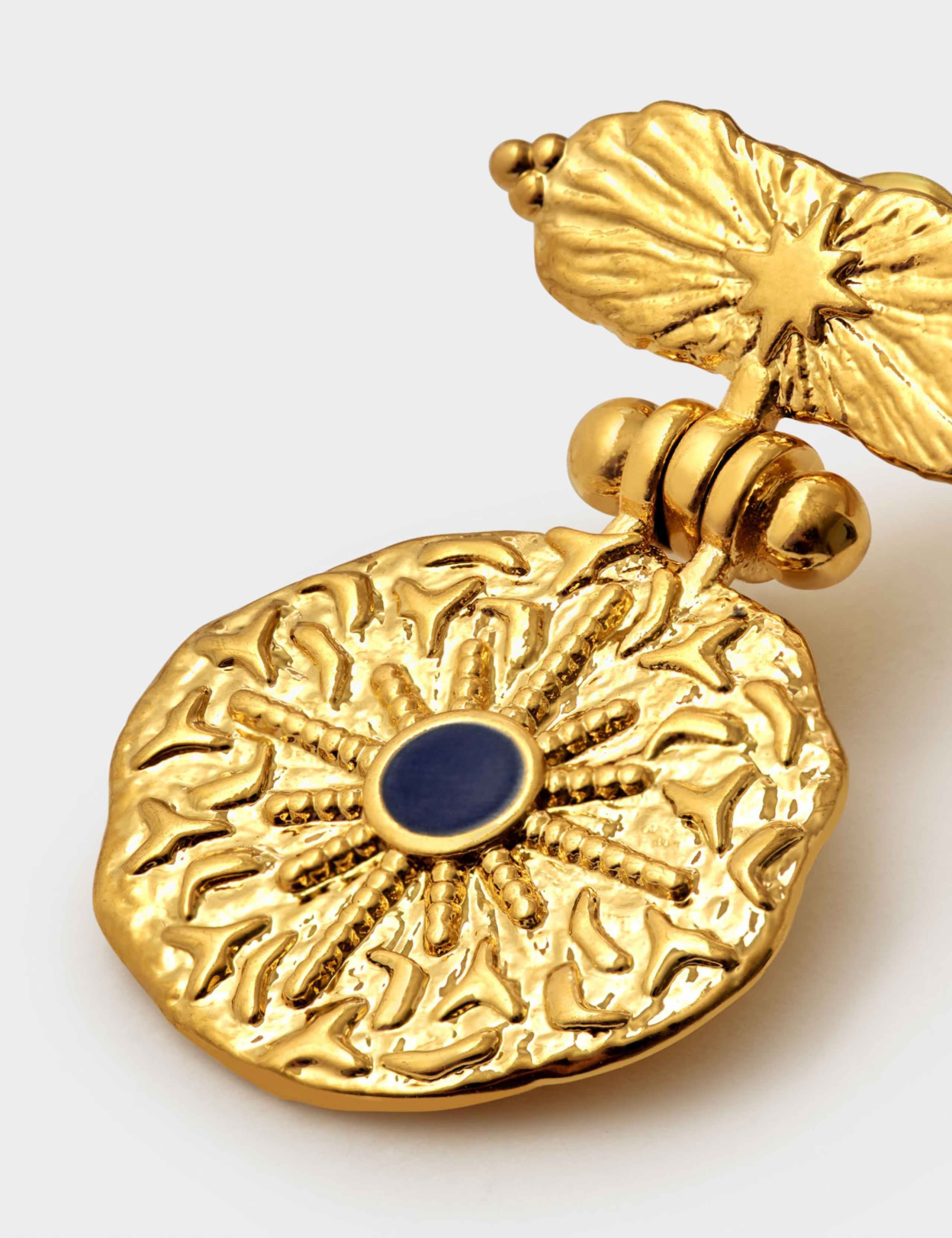 Gold Plated Semi-Precious Statement Earrings 3 of 3