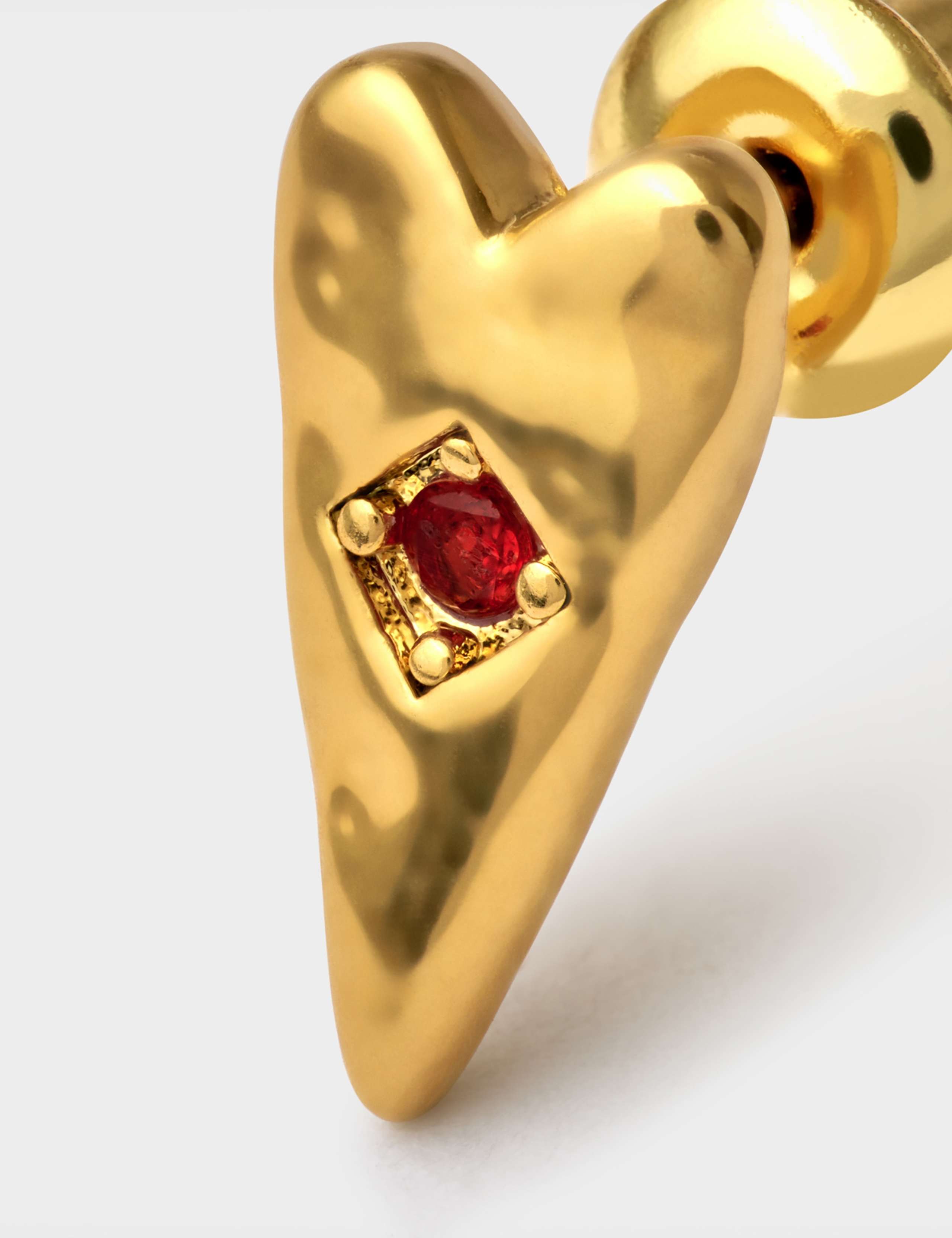 Gold Plated Heart Stud Earrings 3 of 3