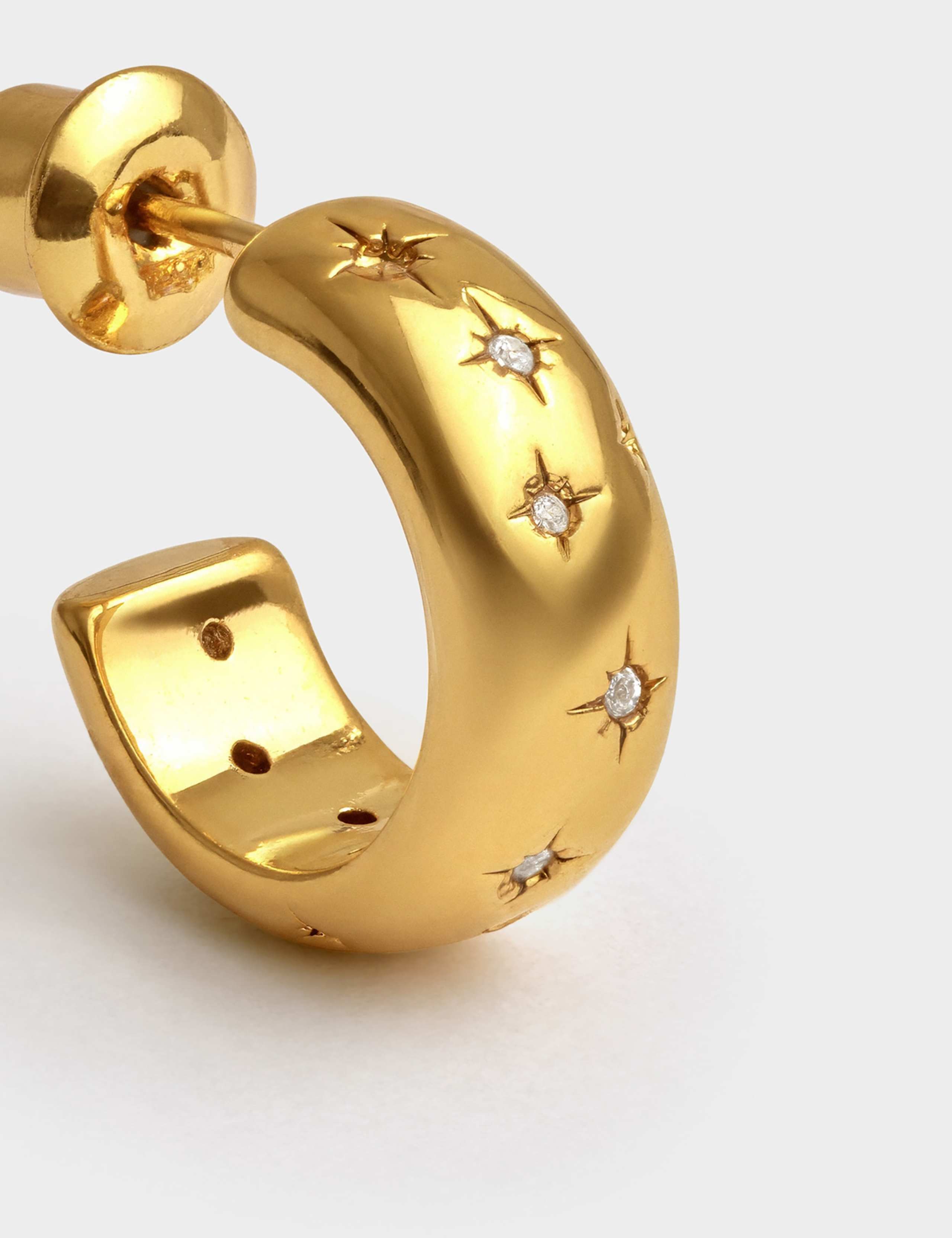 Gold Plated Star Hoop Earrings 3 of 3