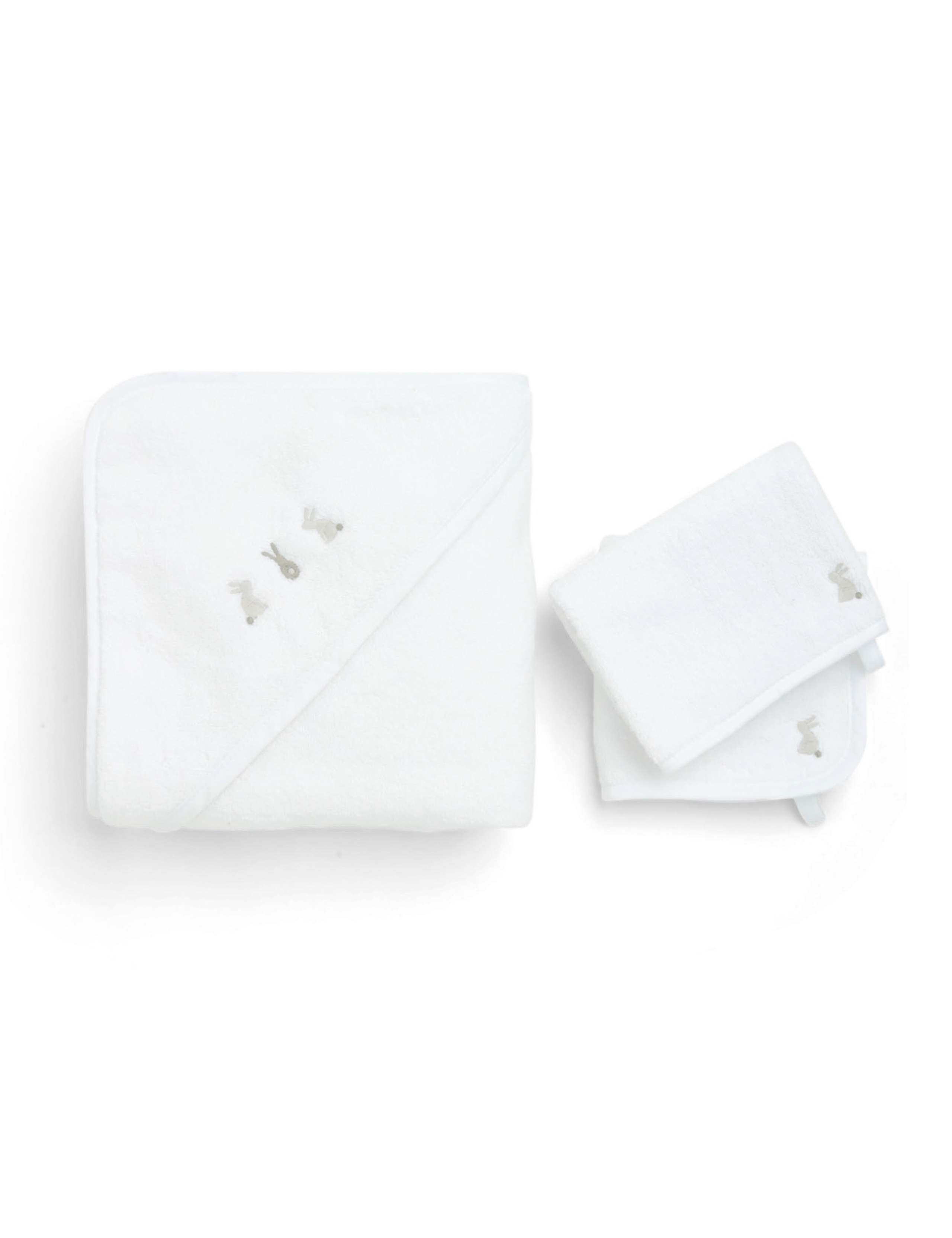 3 Piece Pure Cotton Bunny Towel Set 2 of 2