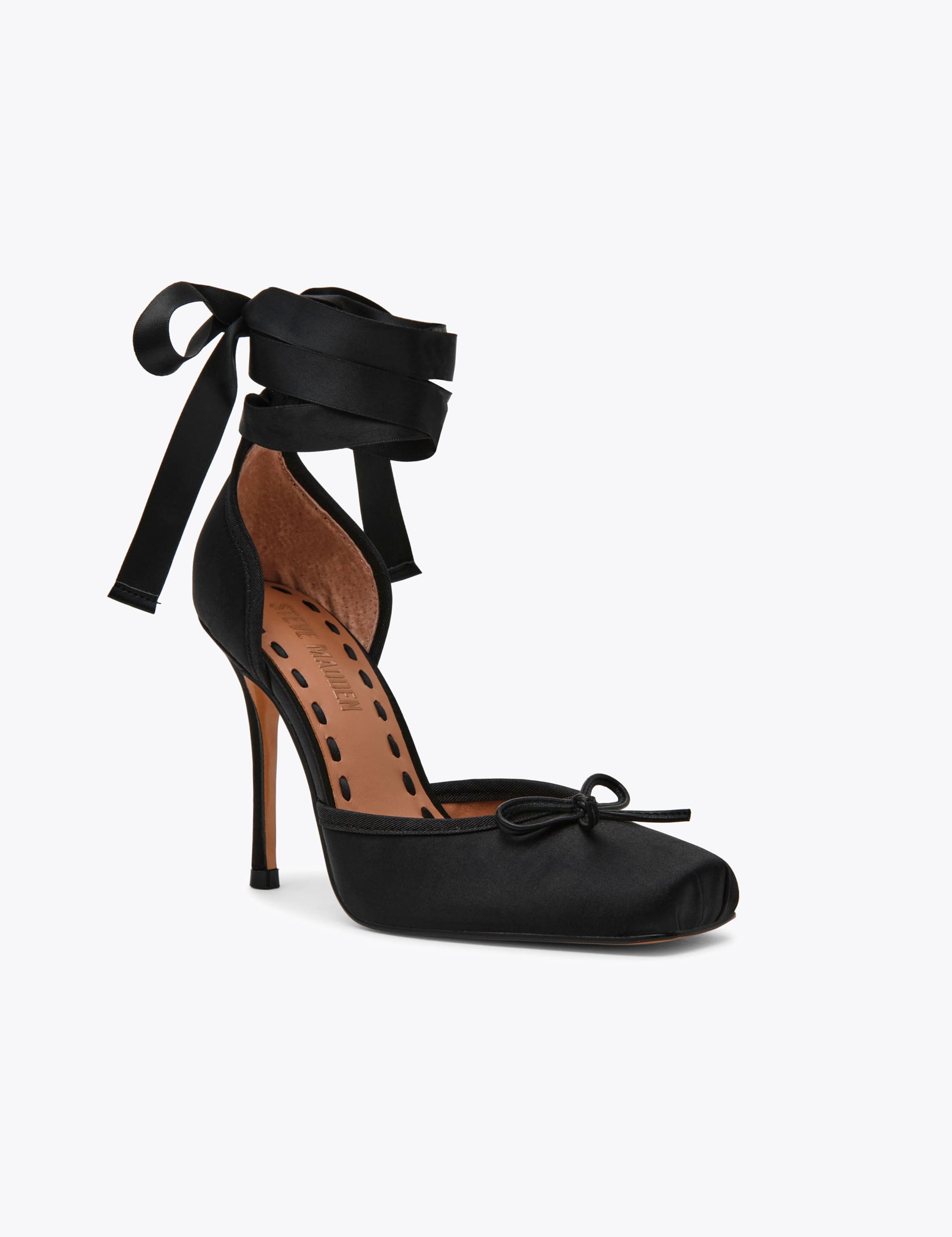 Larina Satin Bow Ankle Strap Stiletto Heels 2 of 4