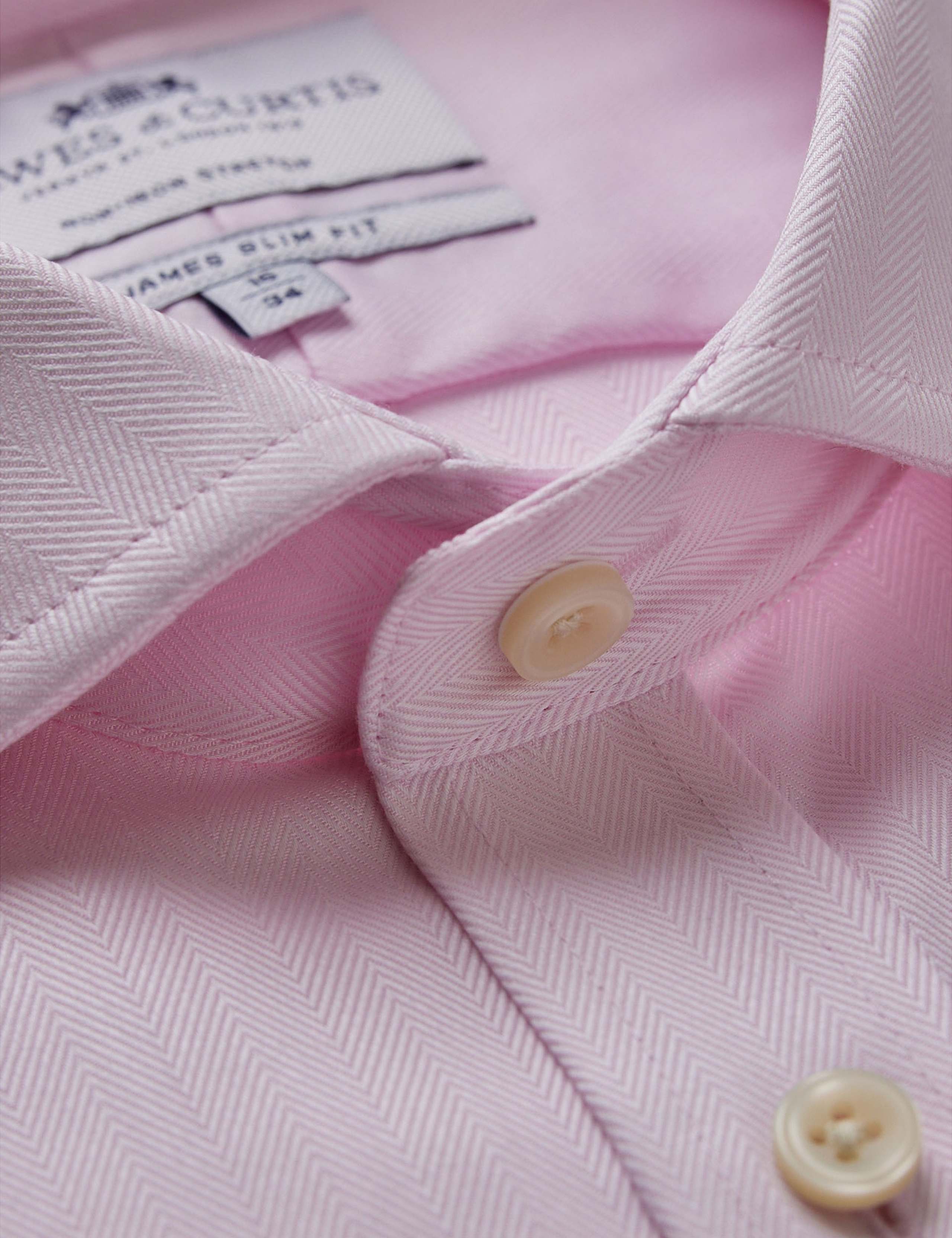 Regular Fit Non-Iron Pure Cotton Herringbone Shirt 2 of 2