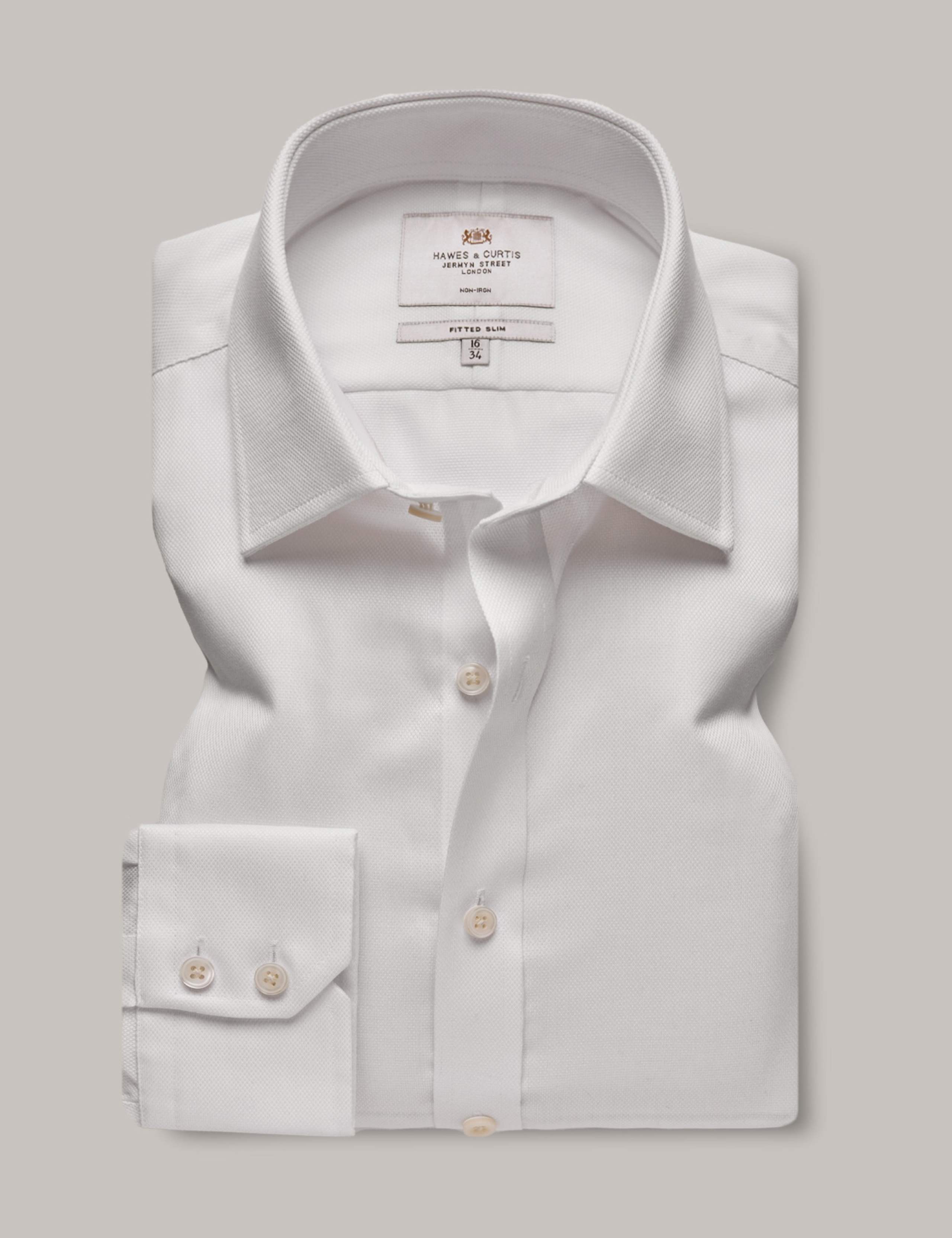 Fitted Slim Pique Non Iron Shirt 1 of 3