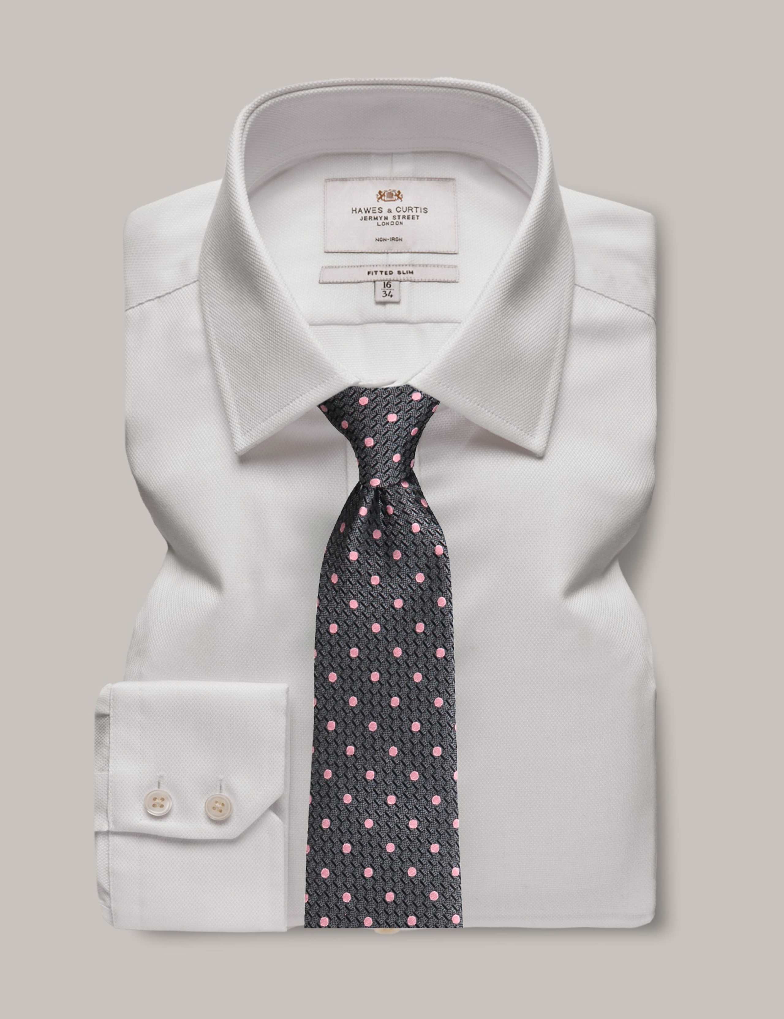 Fitted Slim Pique Non Iron Shirt 2 of 3