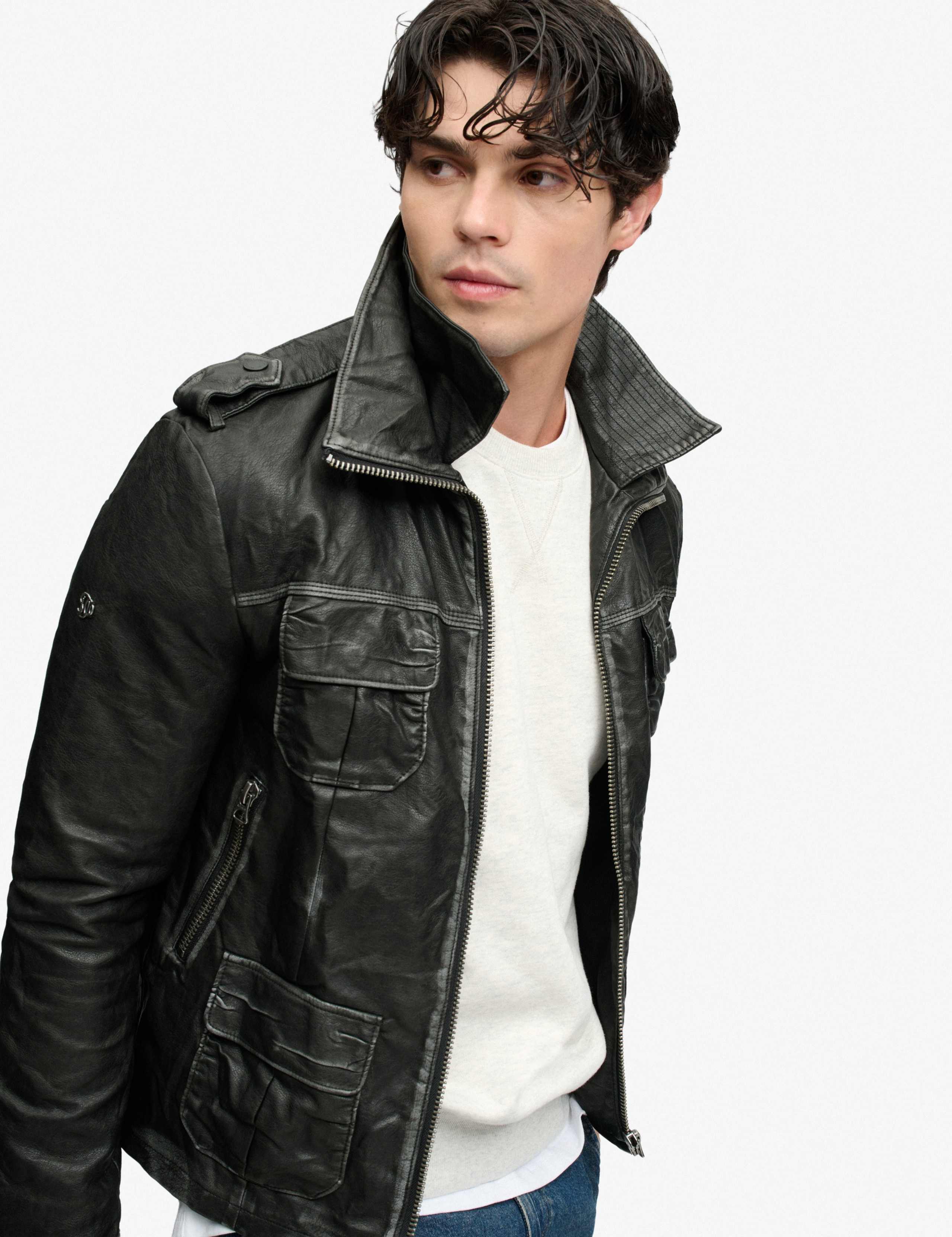 Faux Leather Double Collar Jacket 4 of 9