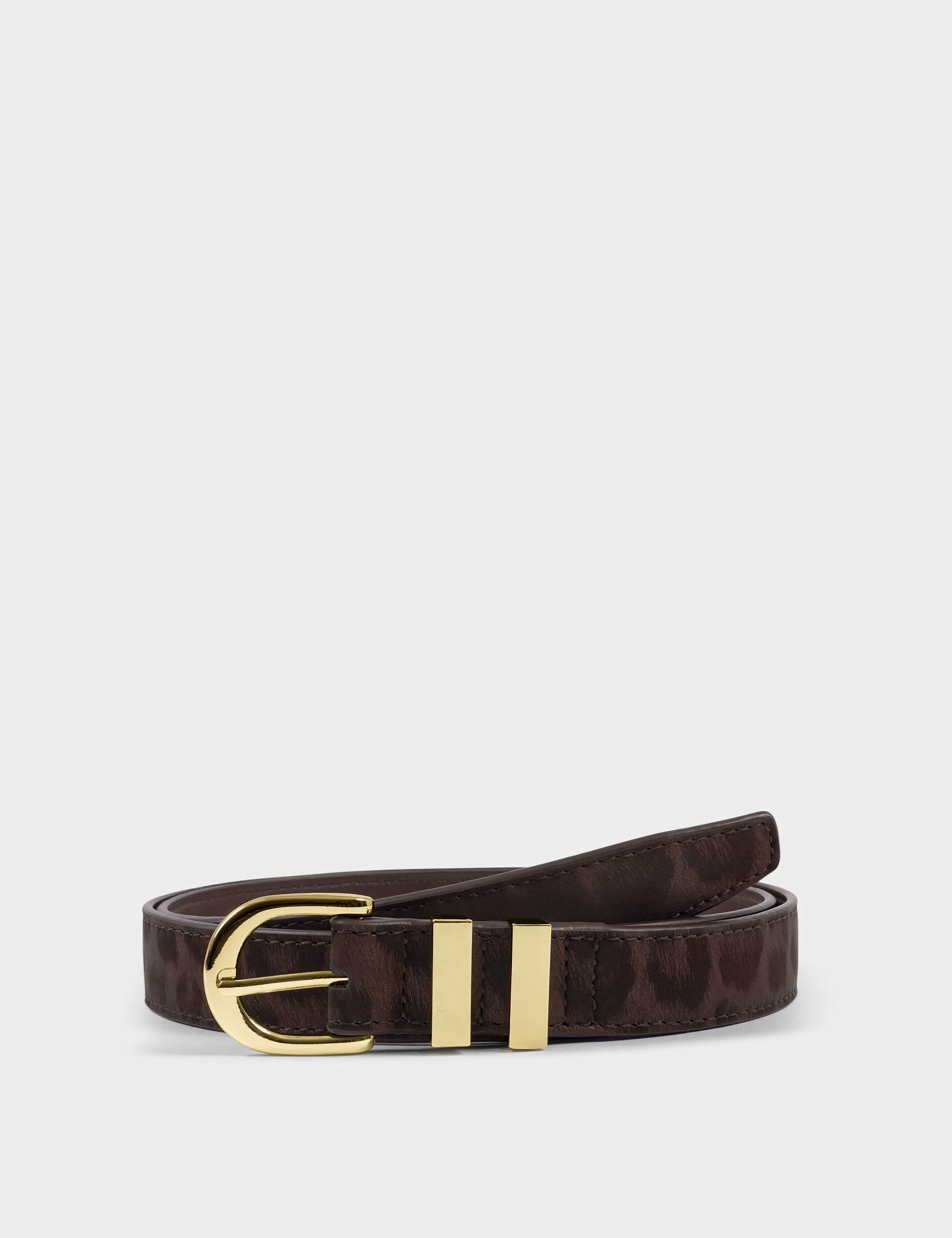 Leopard Print Belt With Buckle Fastening 2 of 4