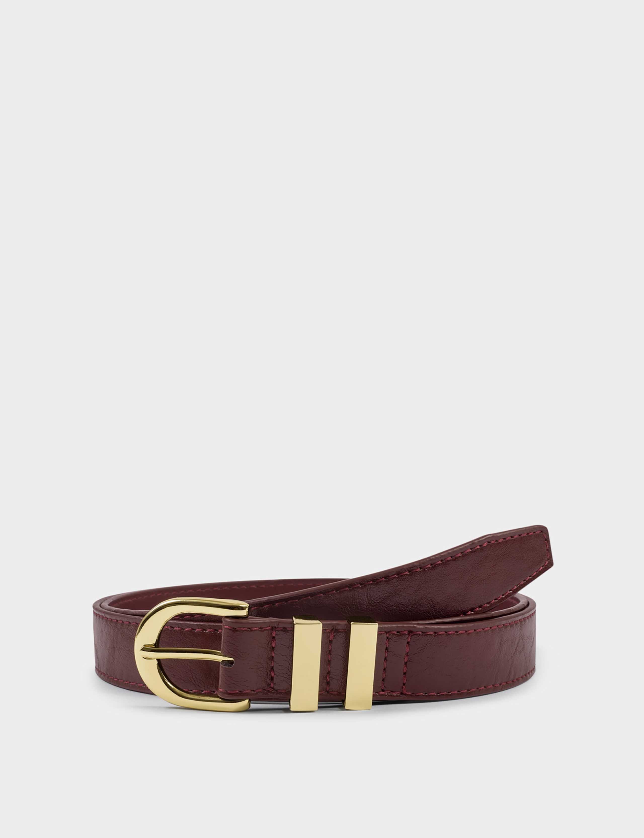 Faux Leather Buckle Jeans Belt 2 of 5