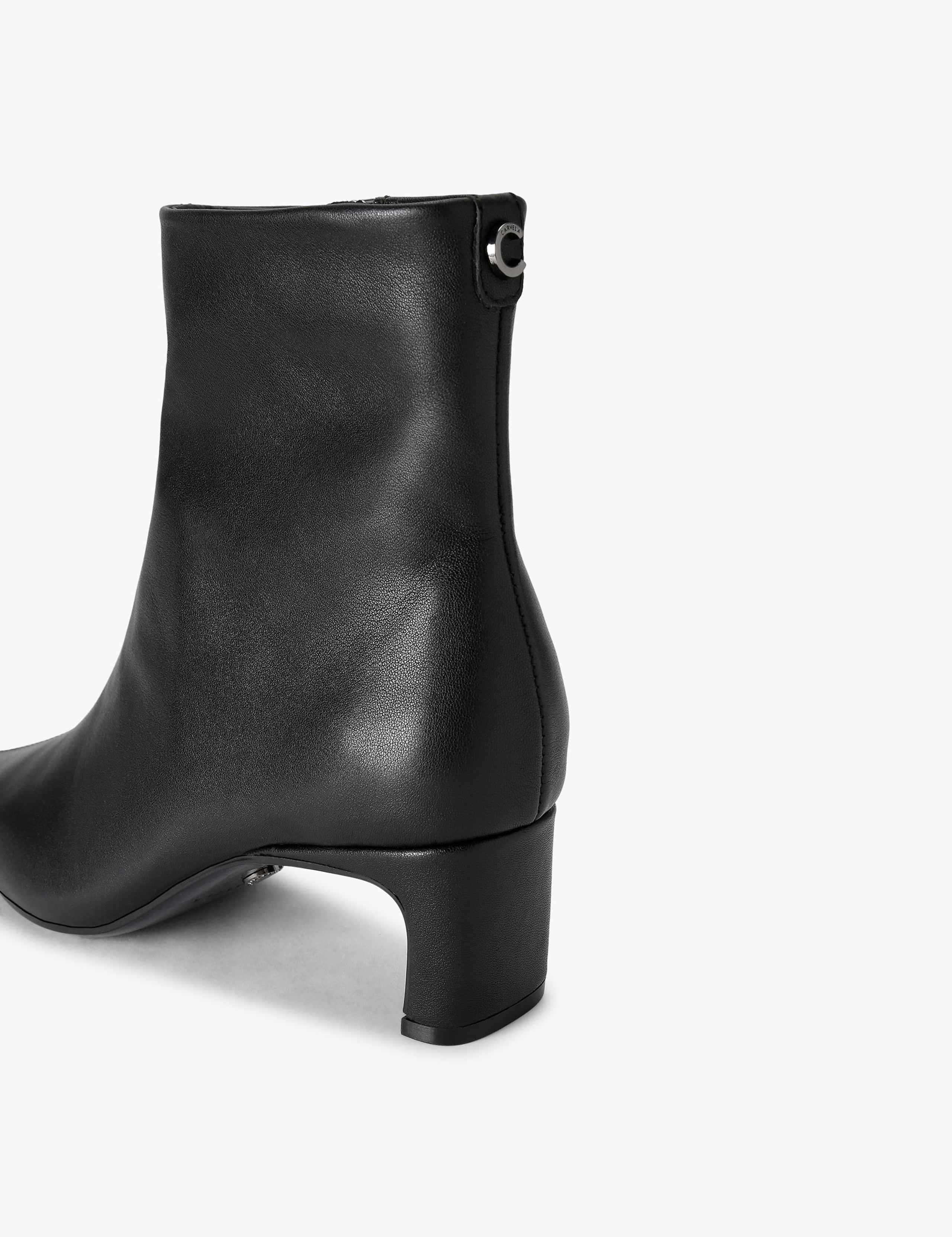 Leather Block Heel Ankle Boots 2 of 4