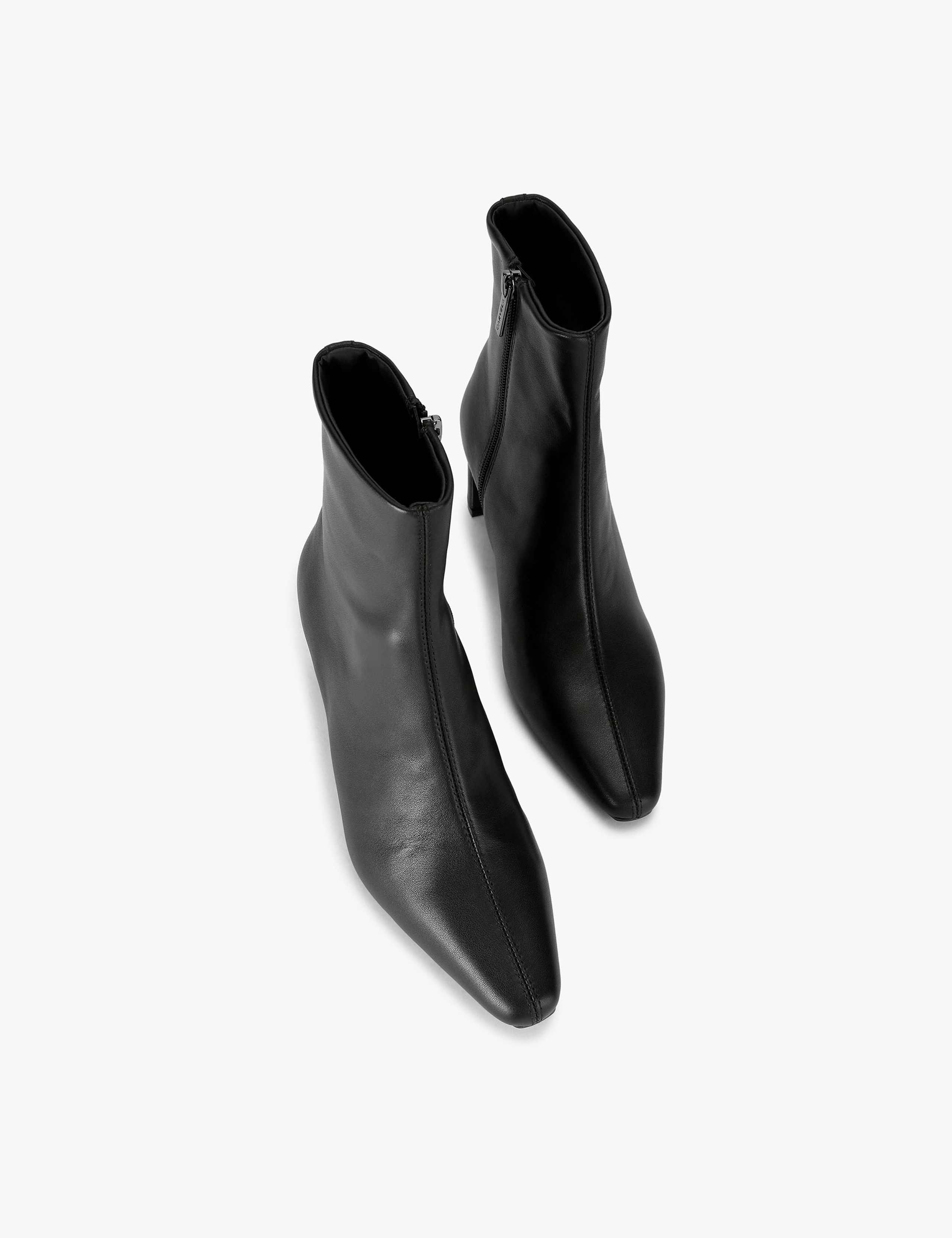 Leather Block Heel Ankle Boots 3 of 4