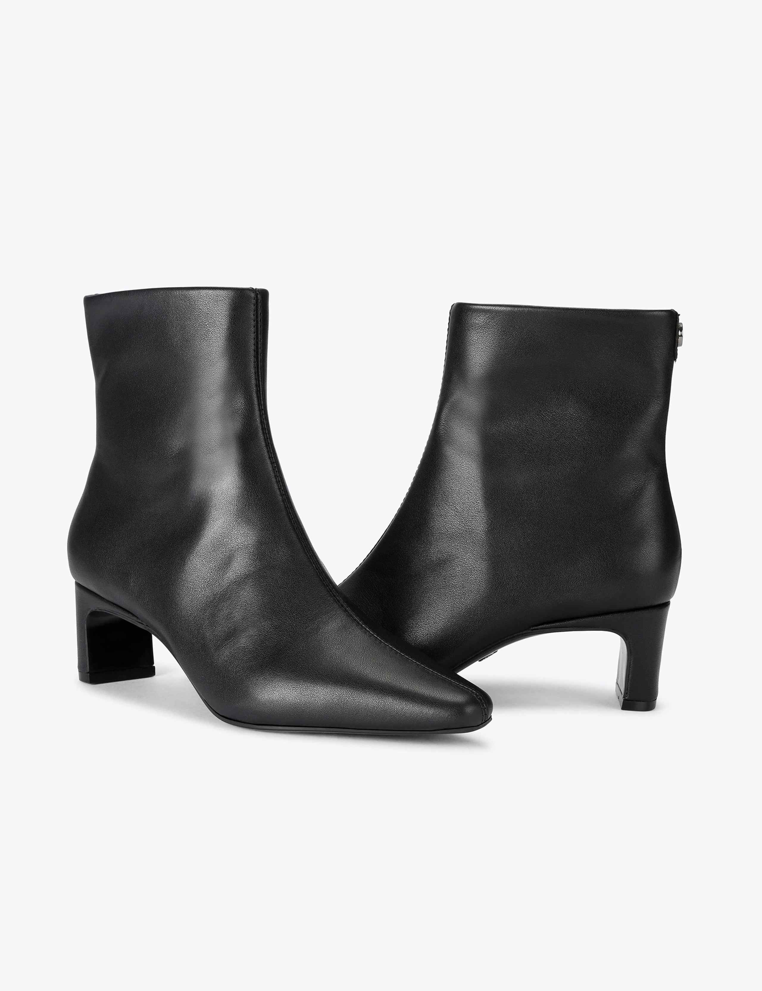 Leather Block Heel Ankle Boots 4 of 4