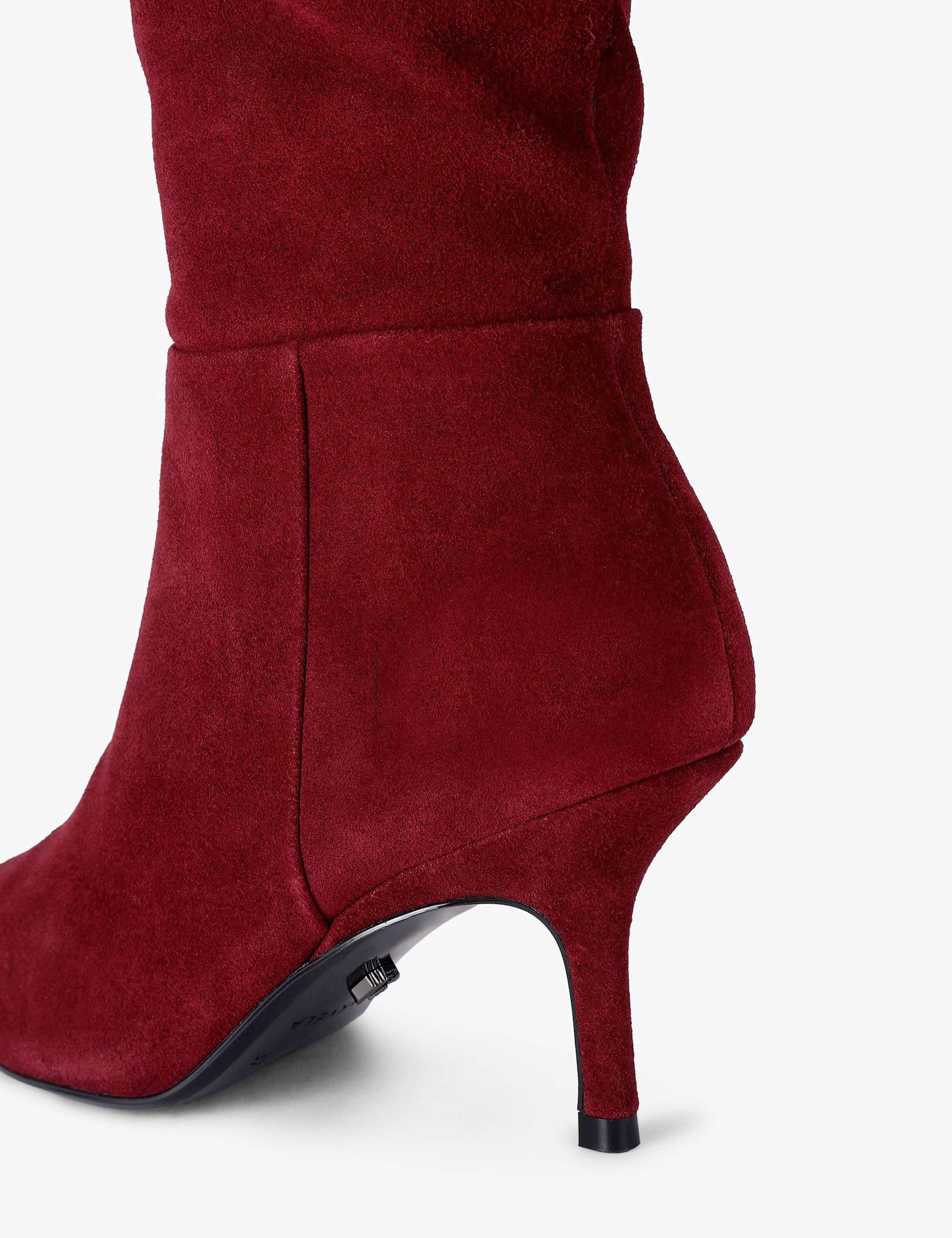 Suede Stiletto Heel Knee High Boots 4 of 4