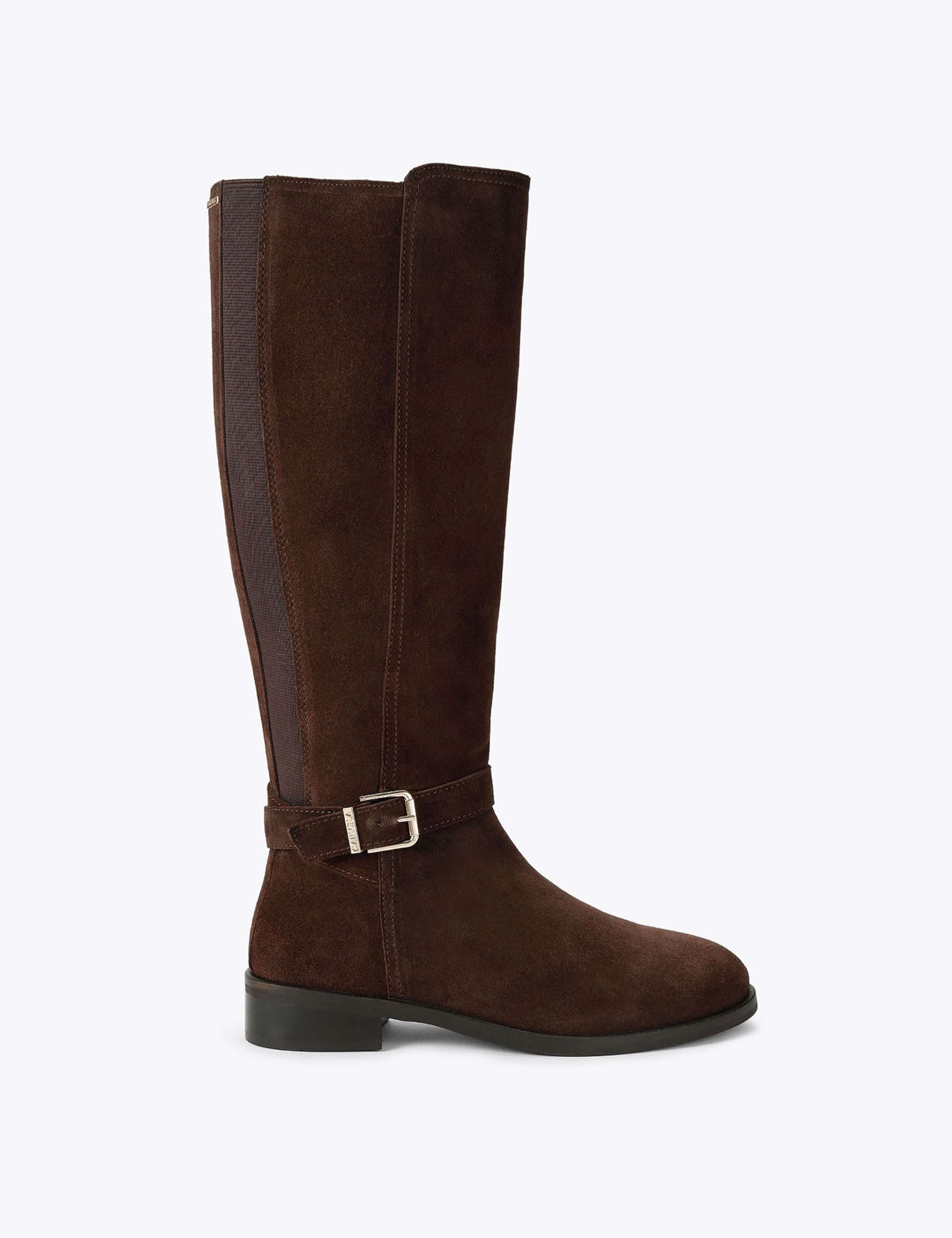 Suede Flat Riding Boots 1 of 4