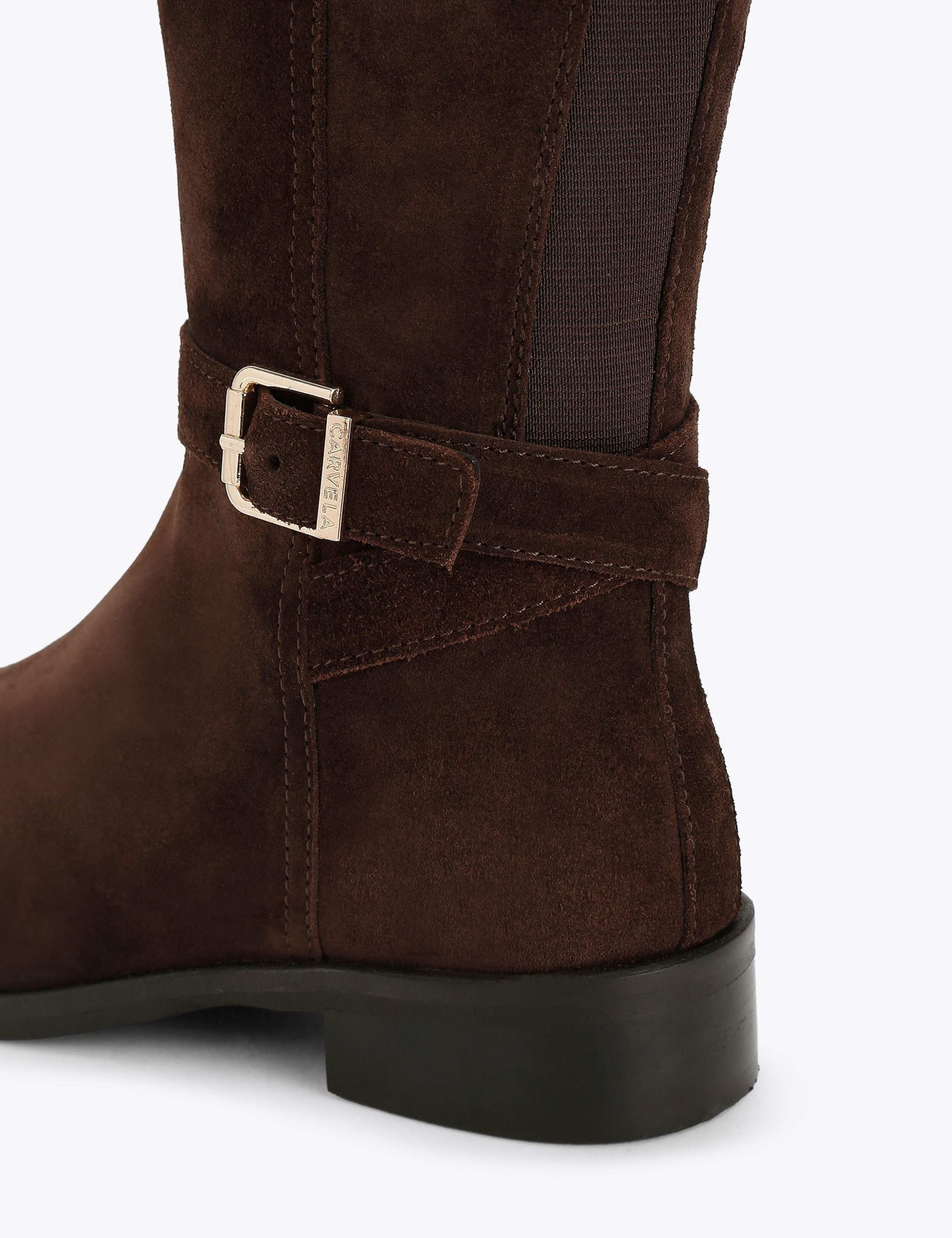 Suede Flat Riding Boots 4 of 4