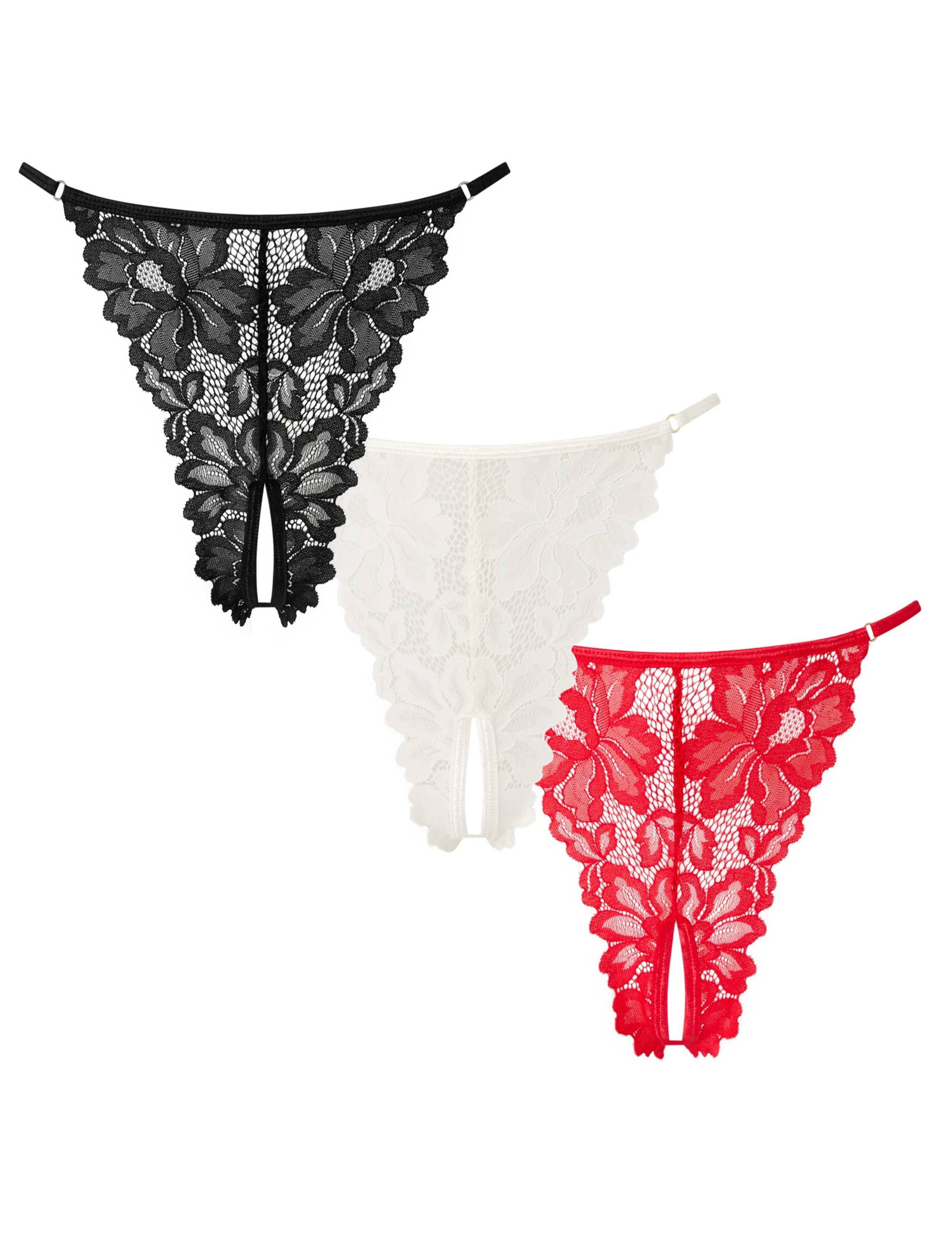 3 Pack Confession Lace Thongs 1 of 5