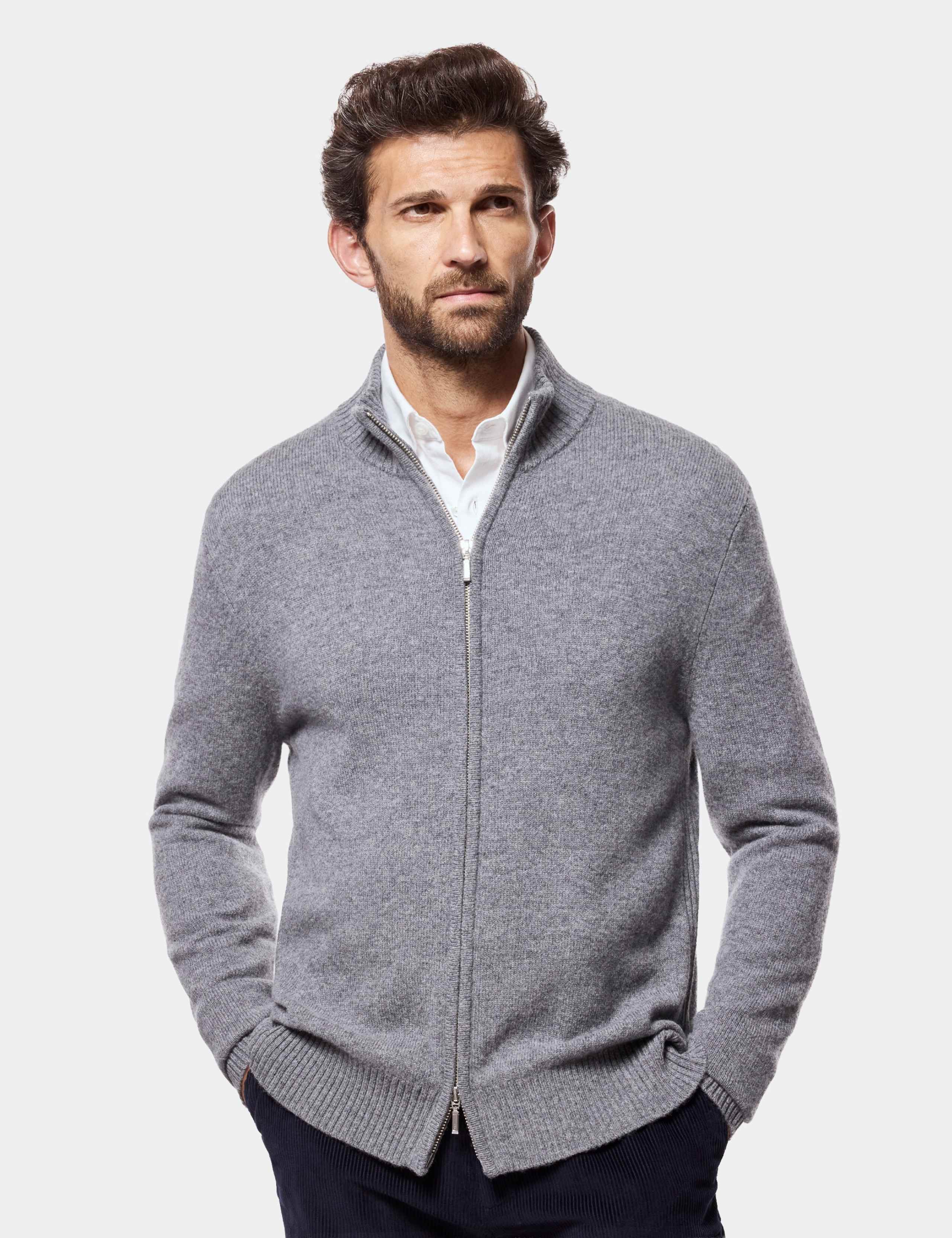 Zip Up Jumper with Lambswool 1 of 2