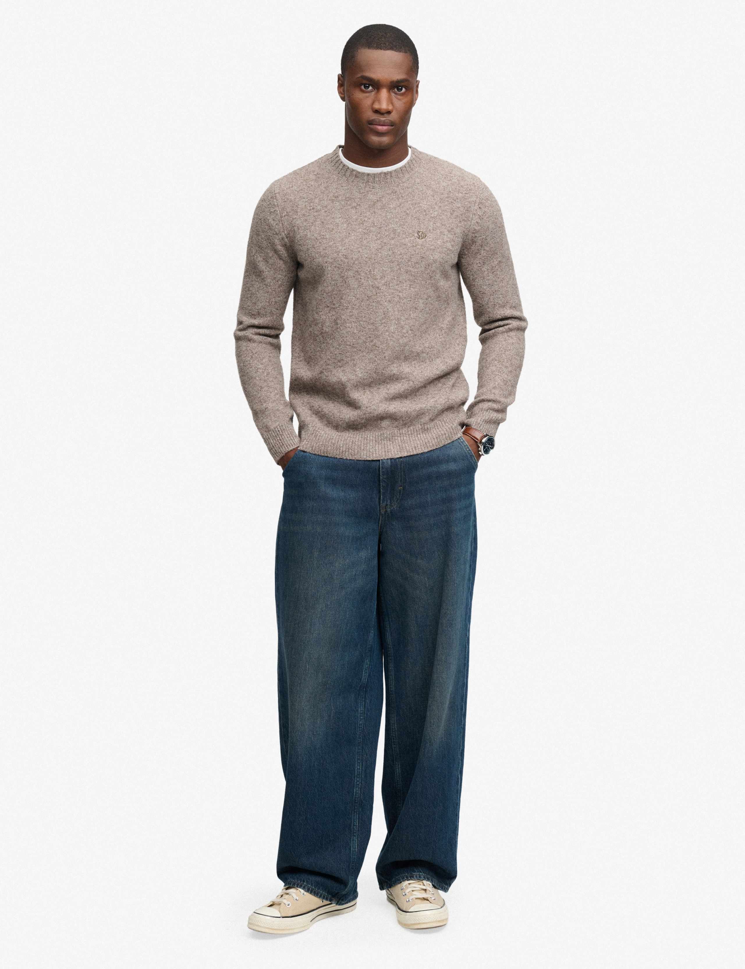 Cotton Blend Cable Crew Neck Jumper 3 of 7
