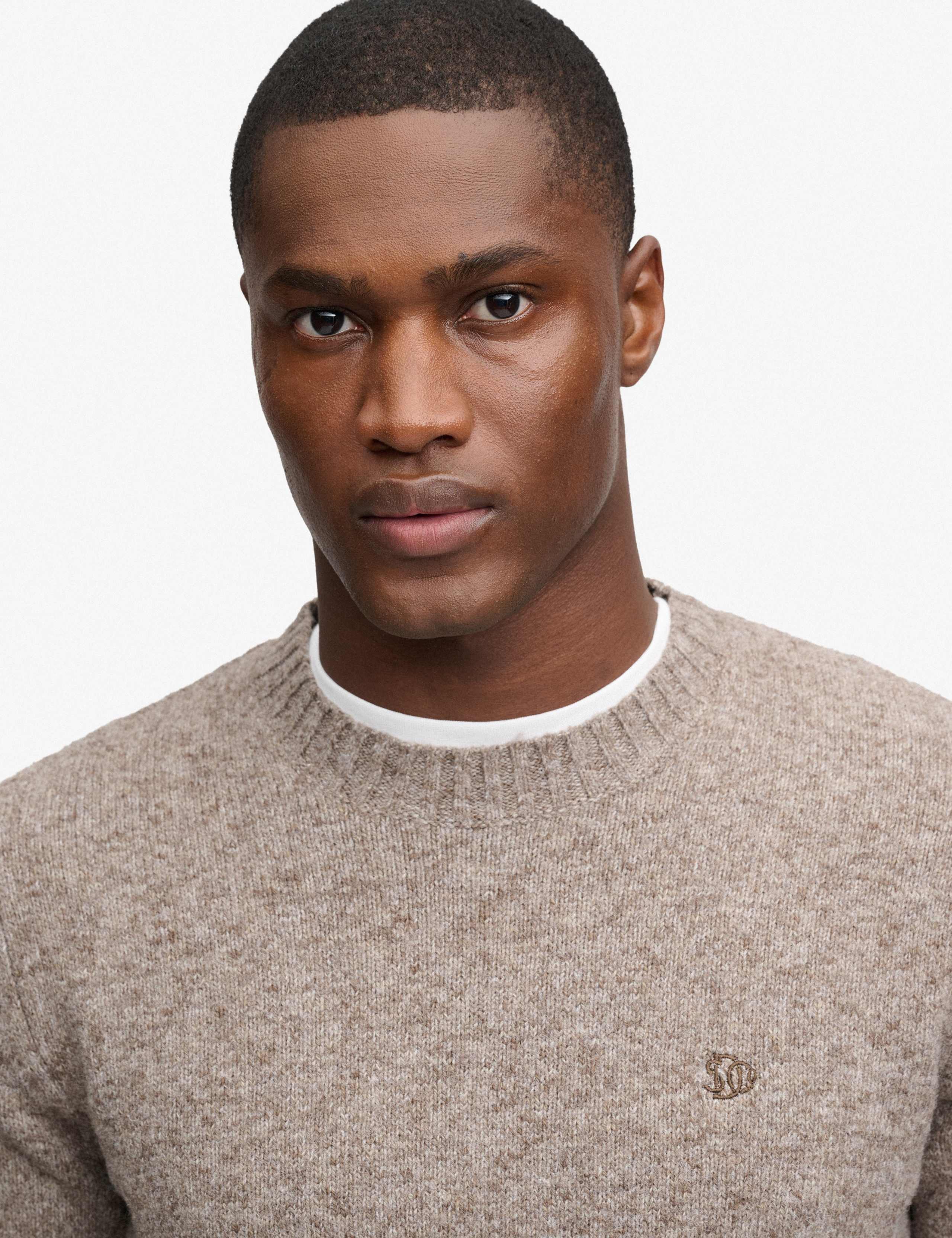 Cotton Blend Cable Crew Neck Jumper 4 of 7