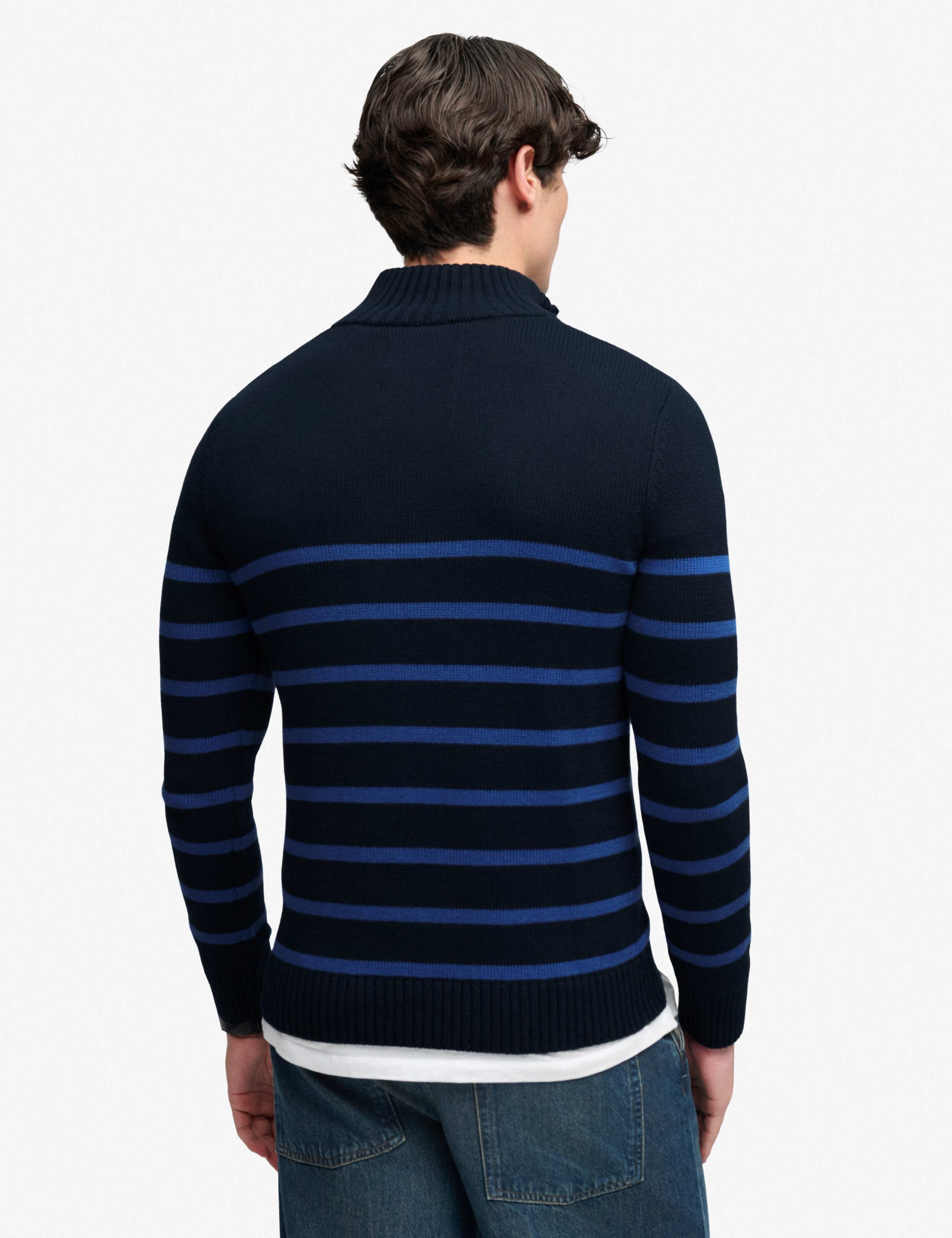 Pure Cotton Striped Half Zip Jumper 5 of 5