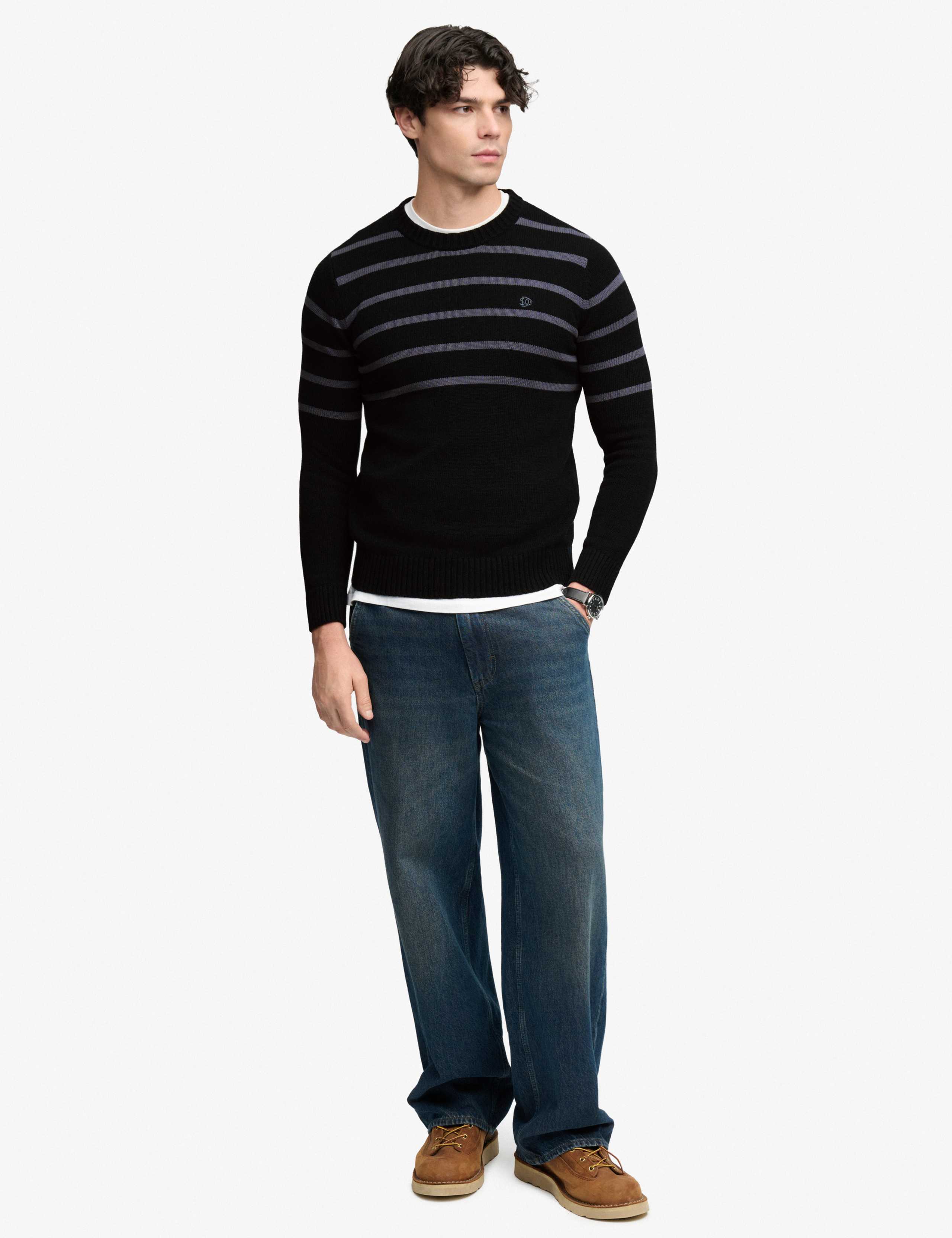 Pure Cotton Striped Jumper 3 of 5