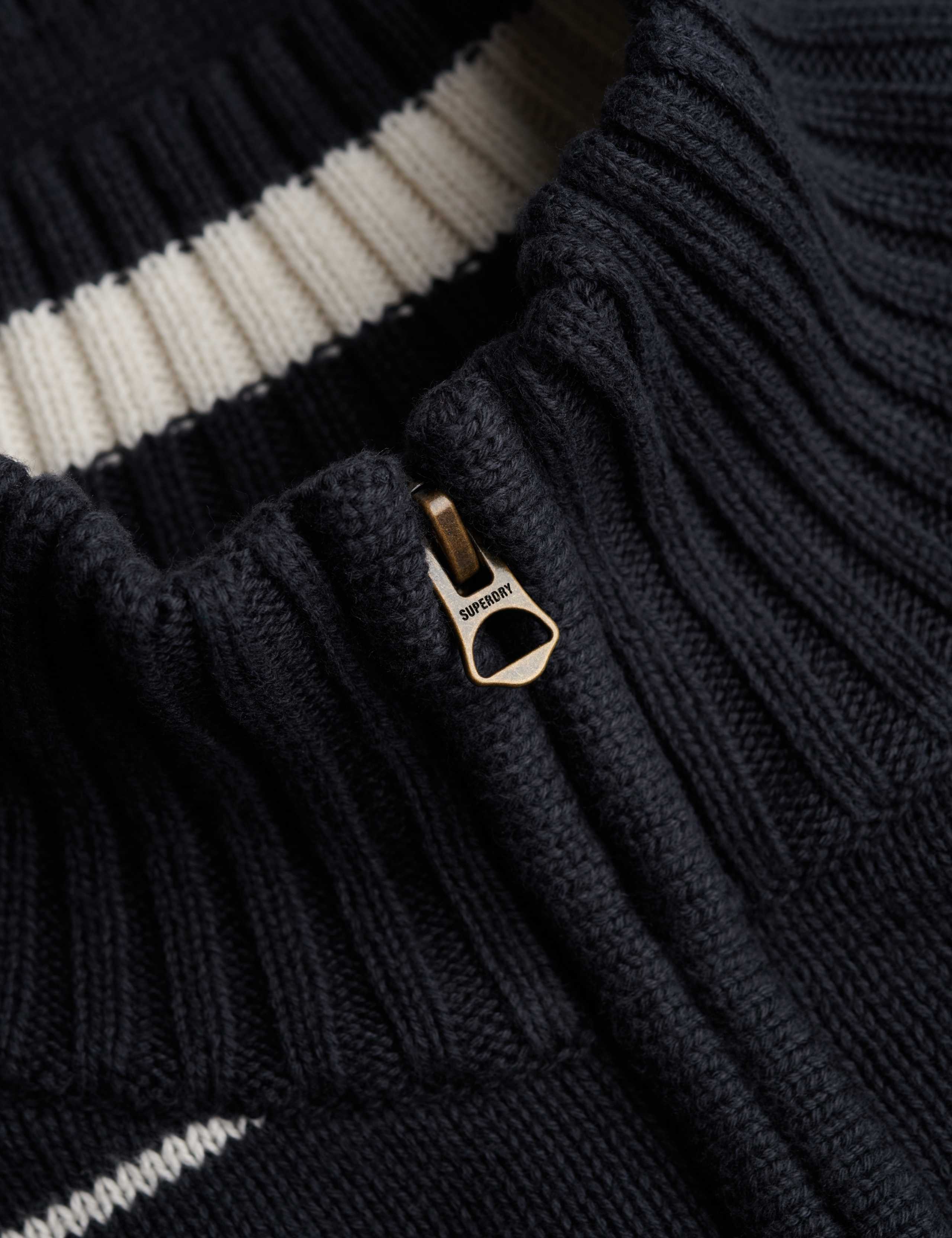Pure Cotton Striped Half Zip Jumper 2 of 2