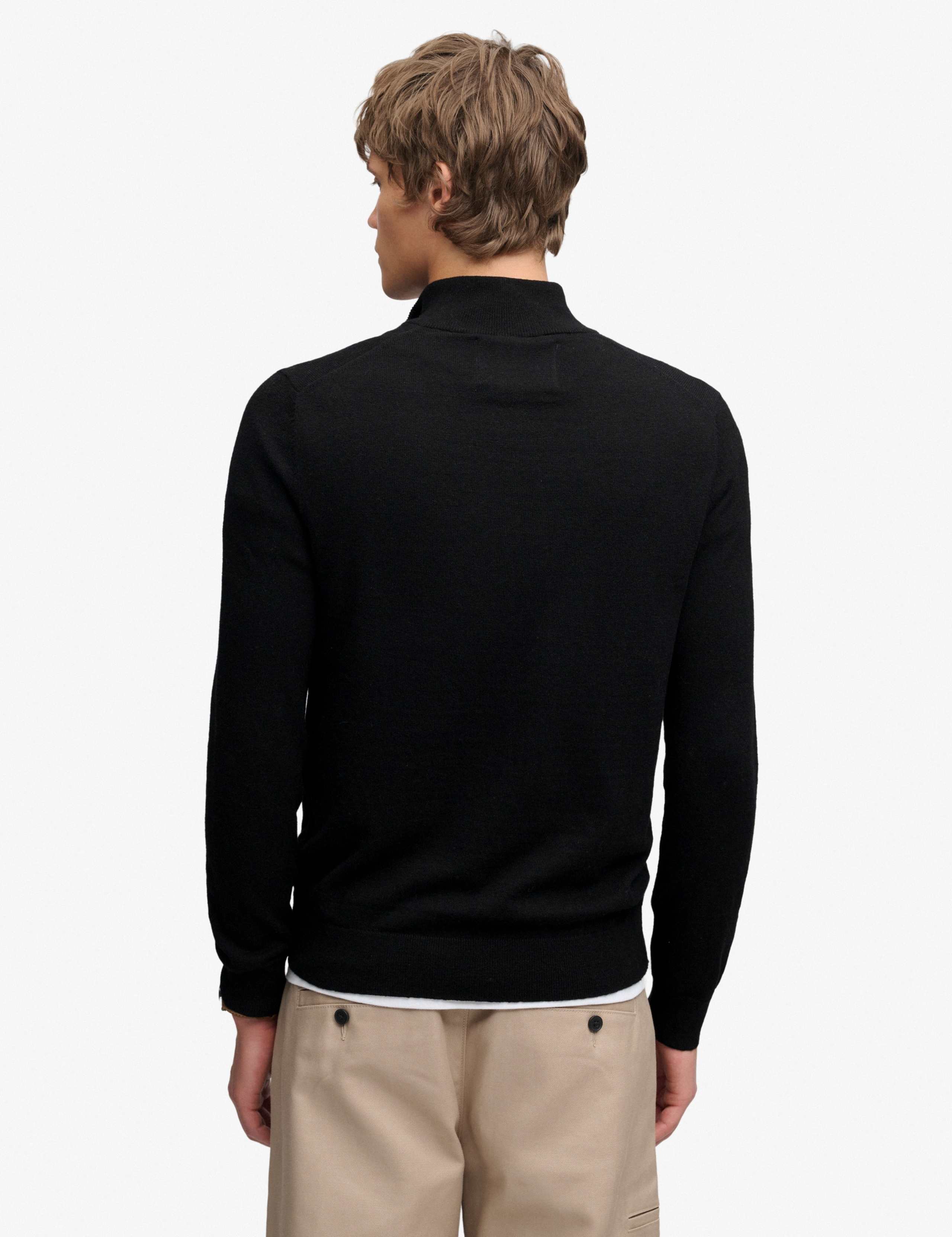 Cotton Rich Half Zip Jumper with Wool 5 of 7