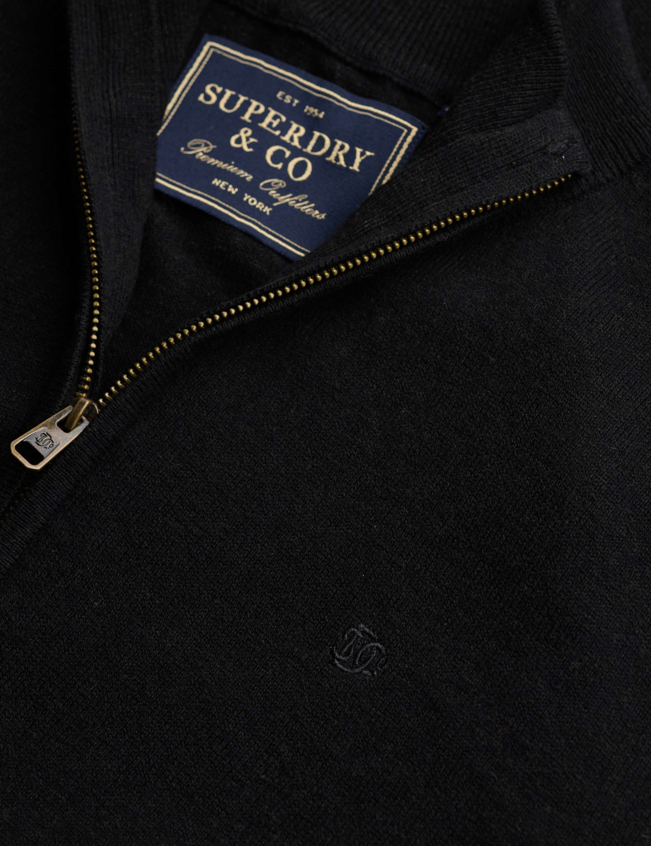 Cotton Rich Half Zip Jumper with Wool 7 of 7