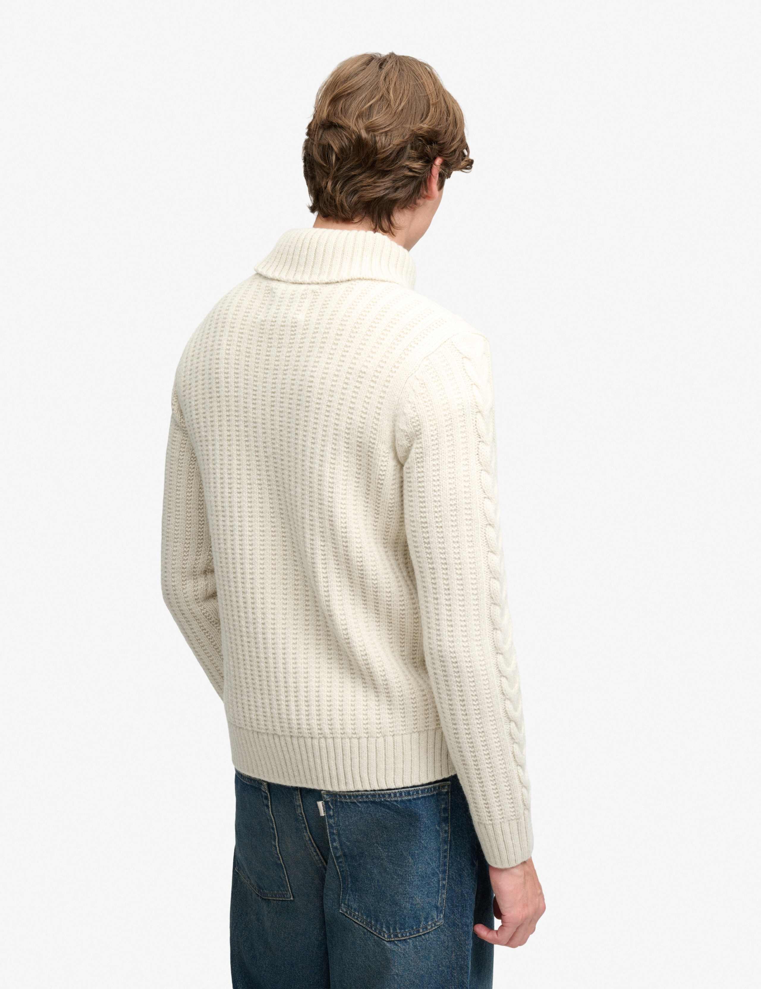 Cable Roll Neck Jumper with Wool 5 of 7