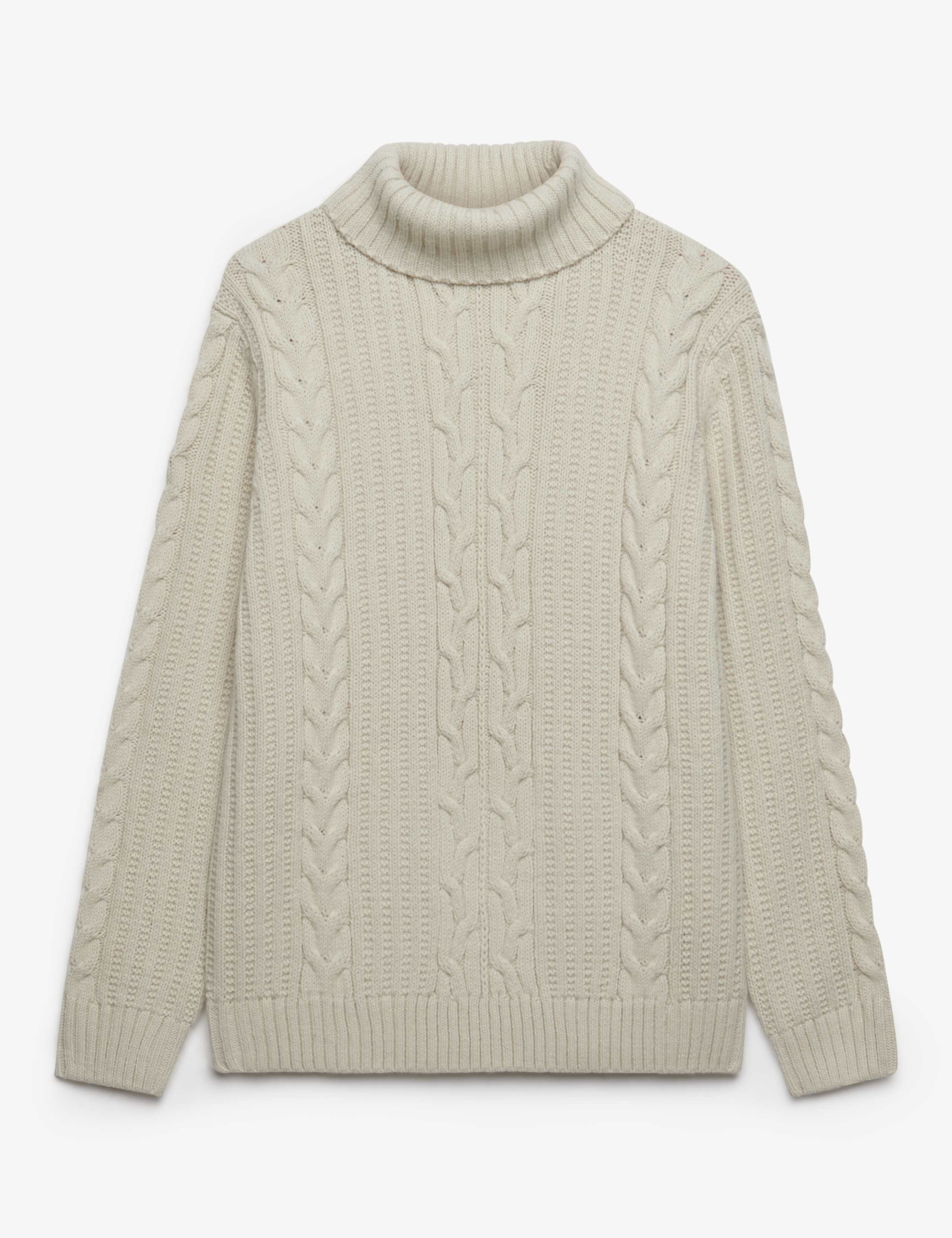 Cable Roll Neck Jumper with Wool 2 of 7