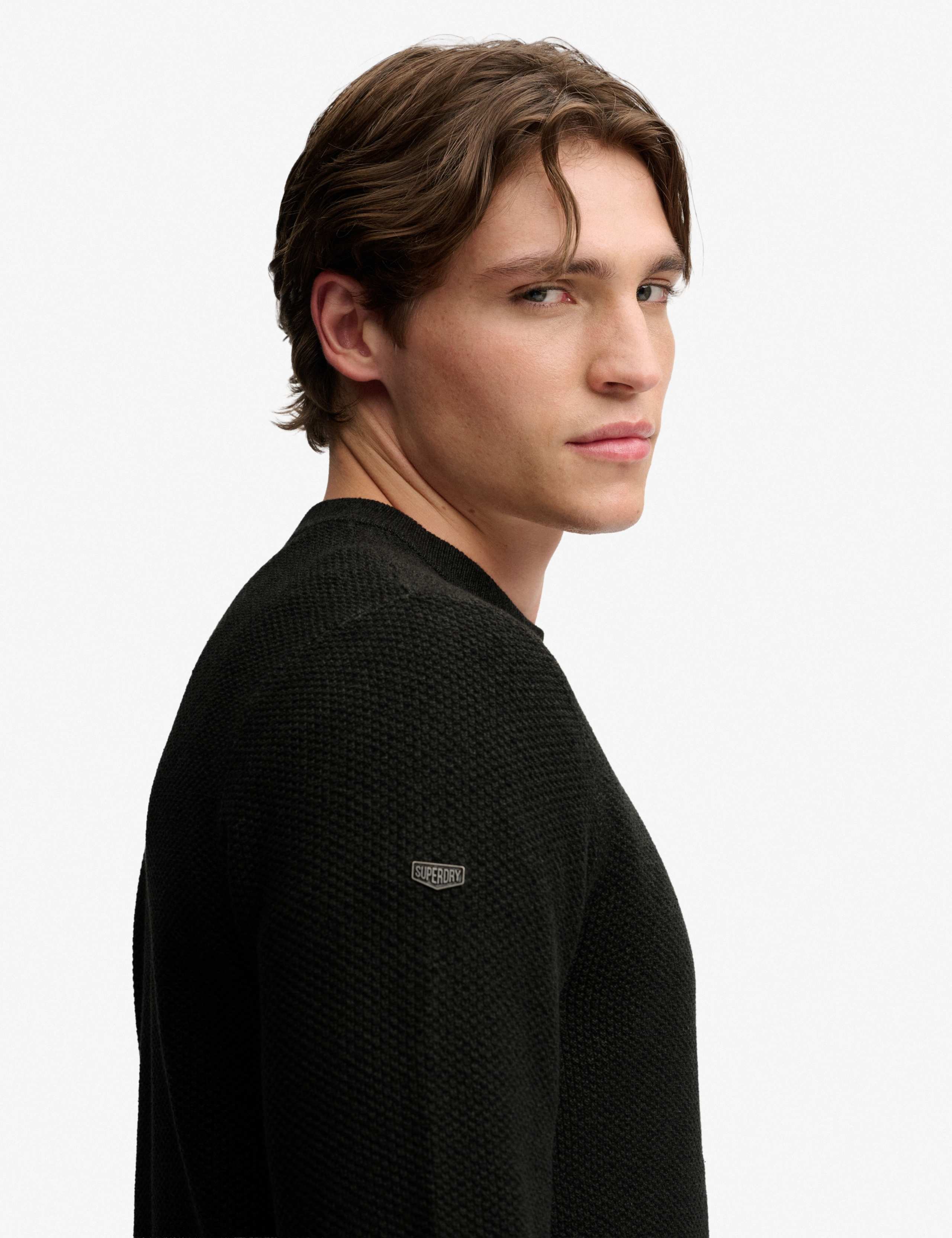 Pure Cotton Textured Crew Neck Jumper 4 of 7