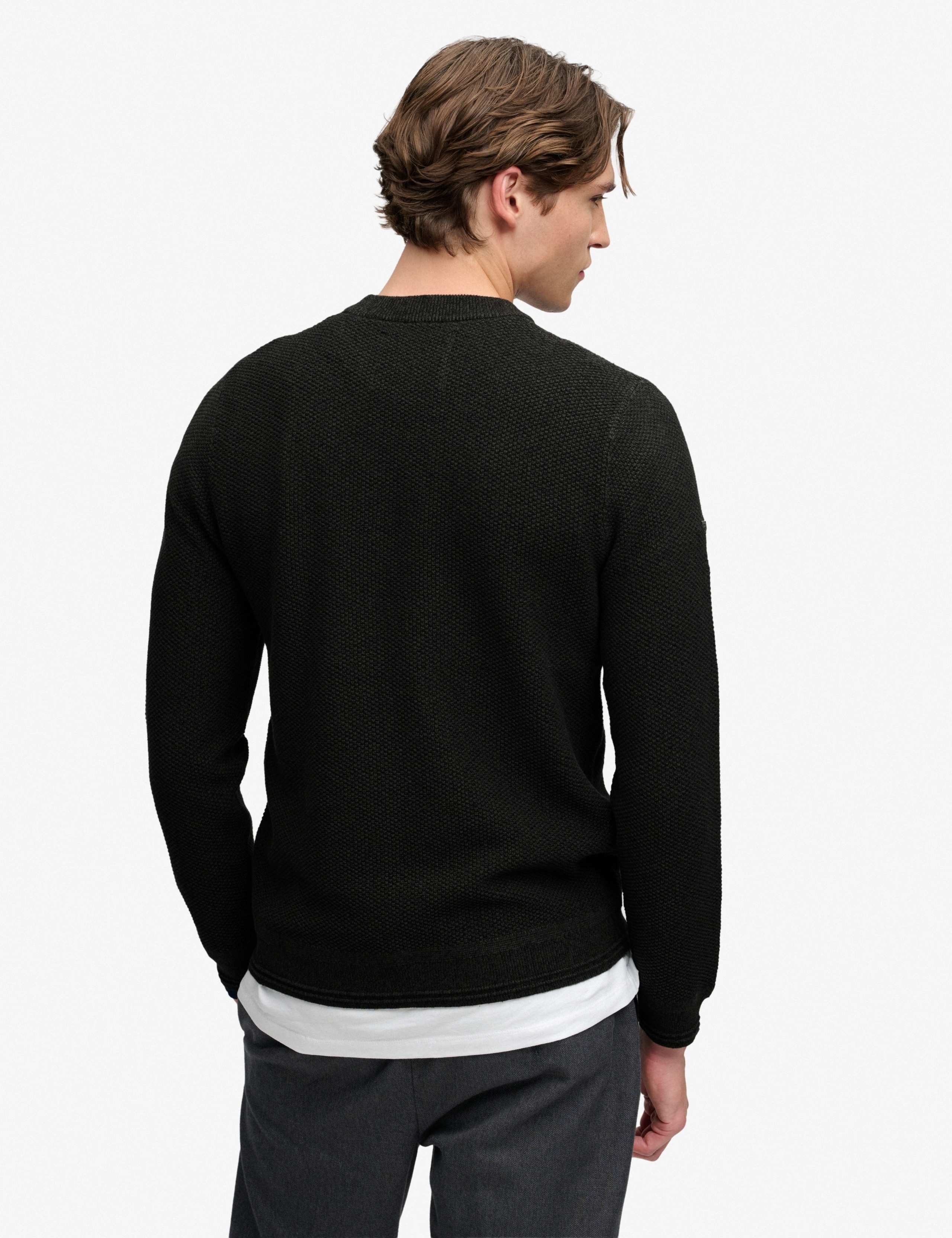 Pure Cotton Textured Crew Neck Jumper 5 of 7