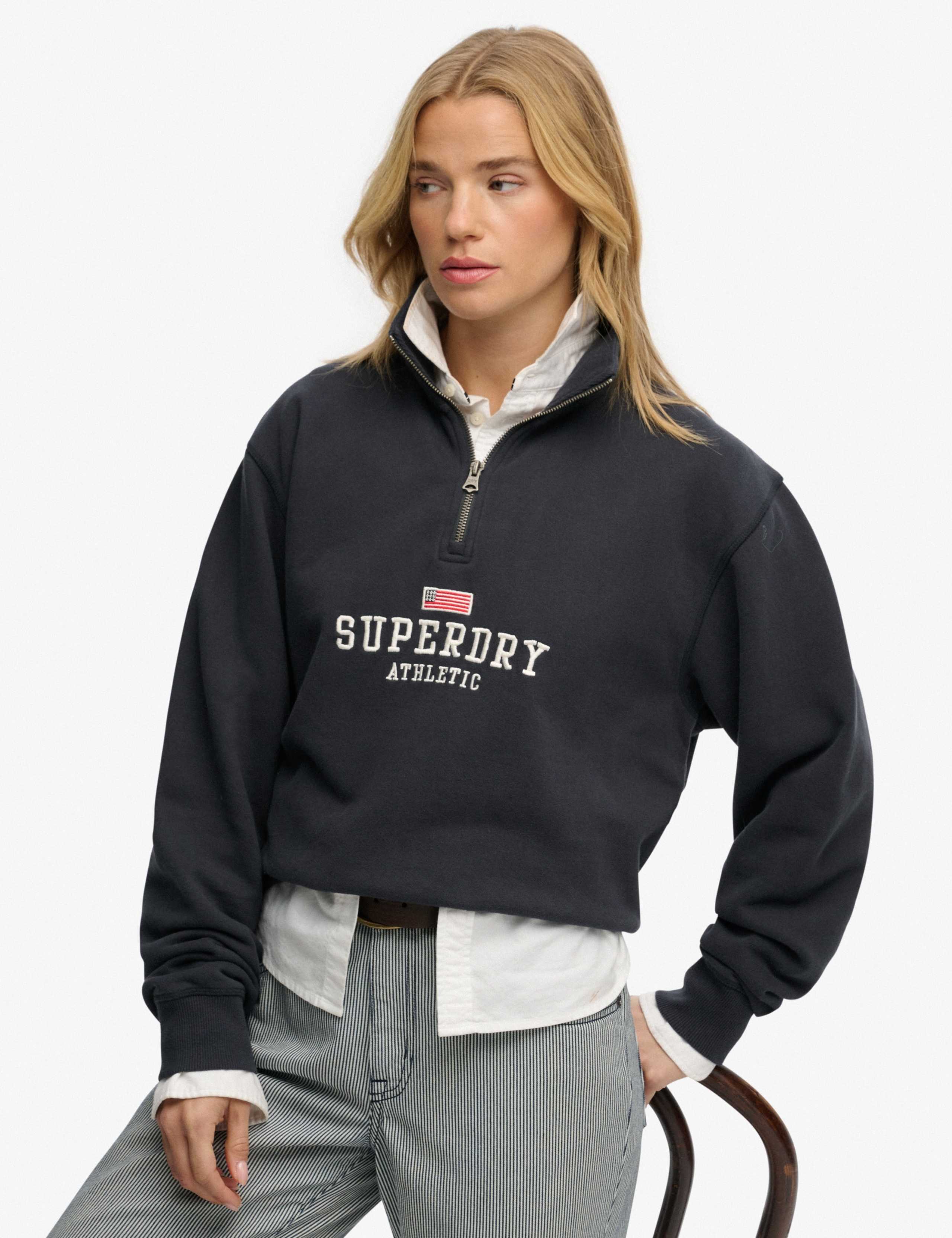 Pure Cotton Relaxed Half Zip Sweatshirt 4 of 7