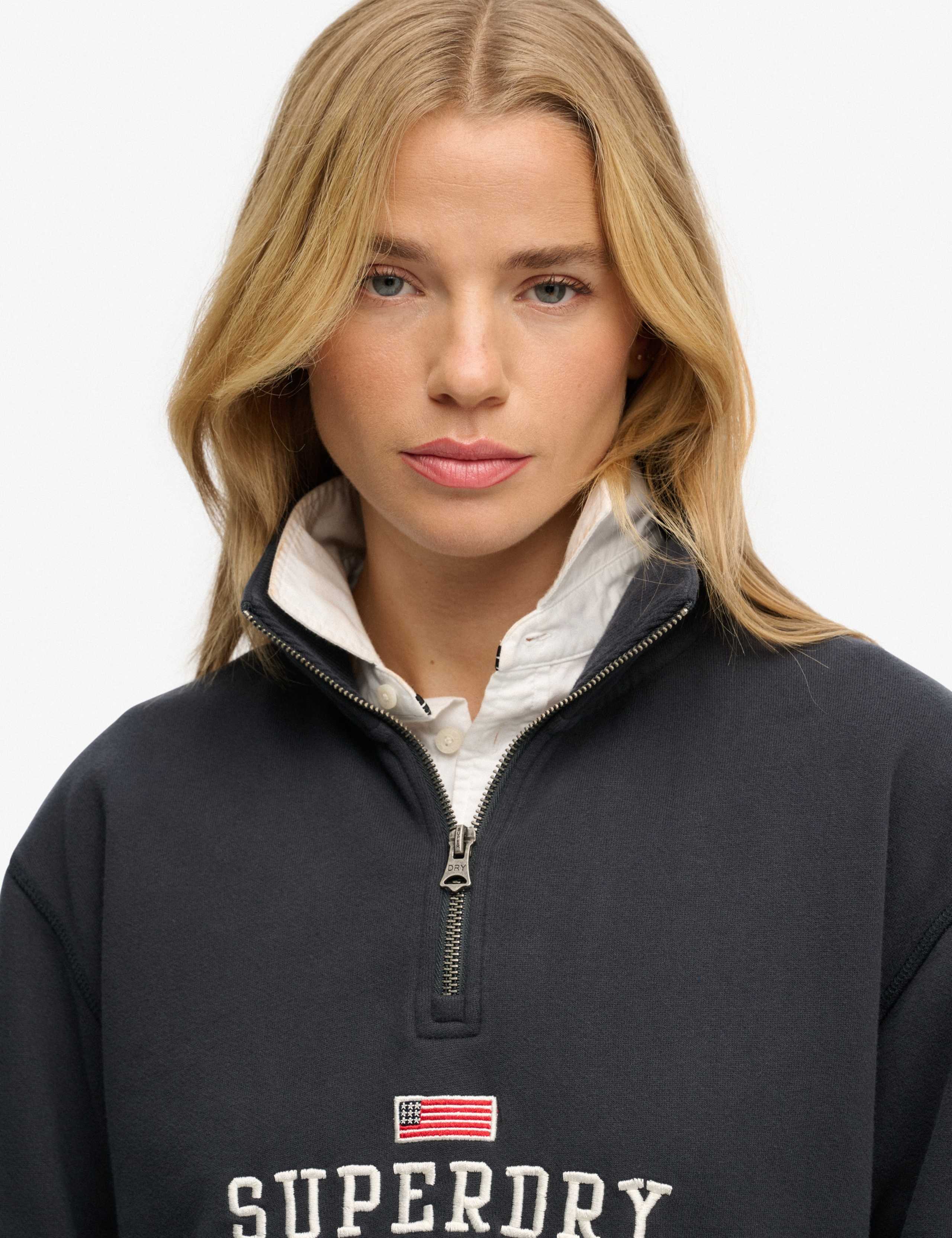 Pure Cotton Relaxed Half Zip Sweatshirt 5 of 7