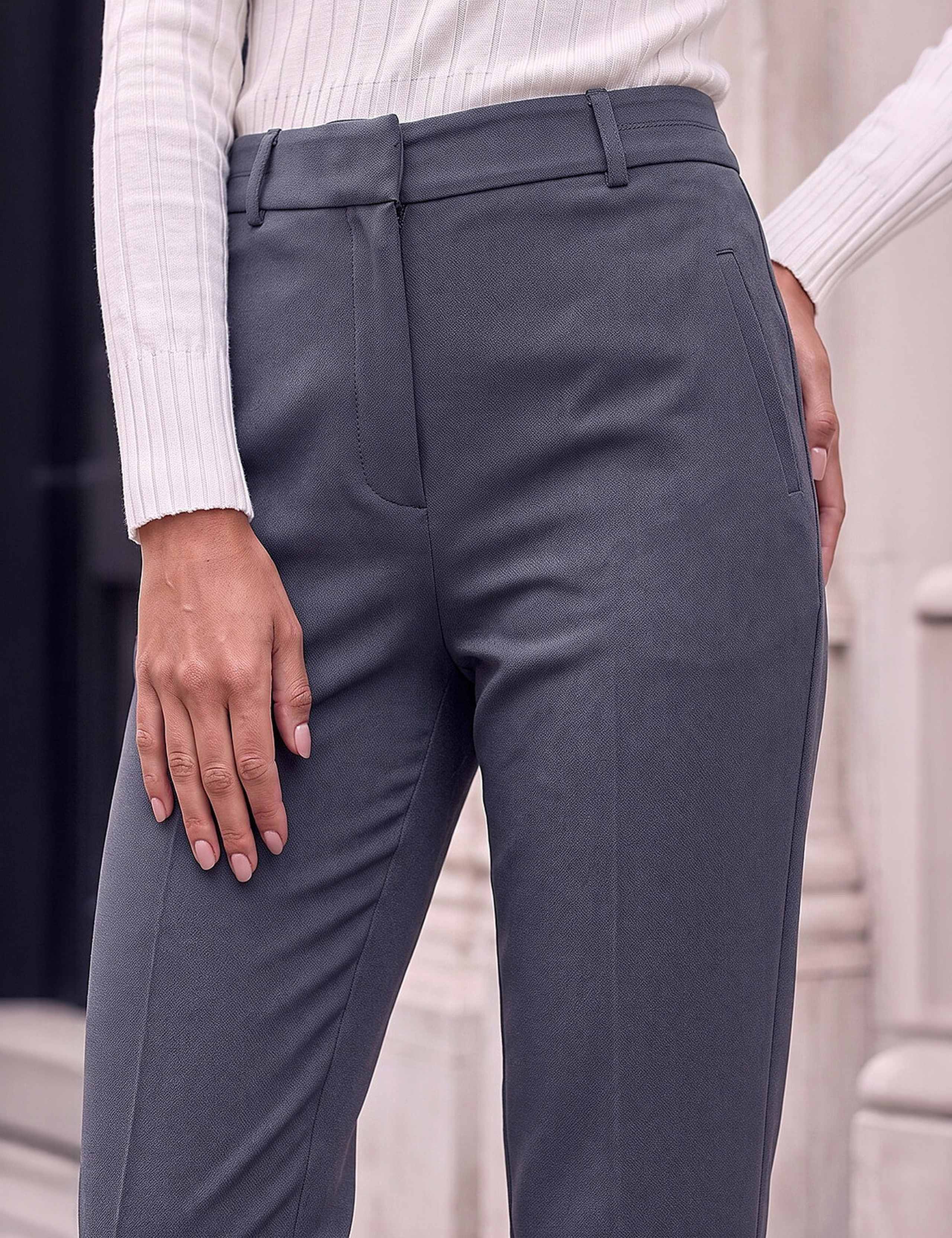 Straight Leg Tapered Trousers with Stretch 4 of 4