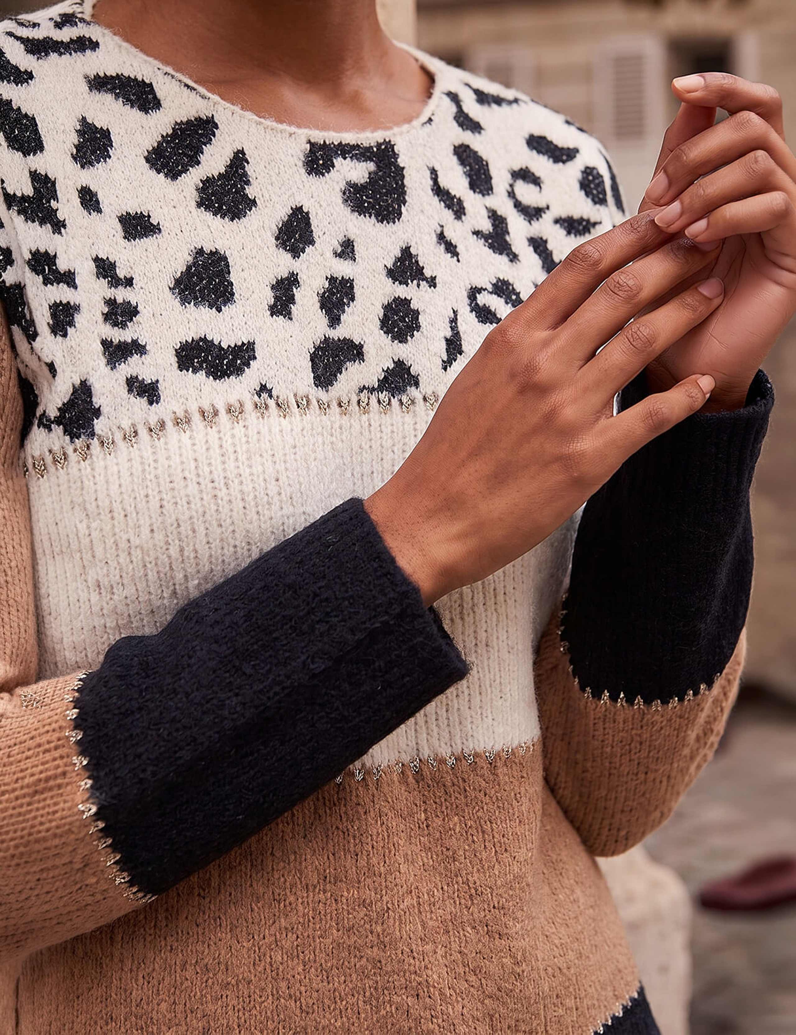 Animal Print Colour Block Jumper 4 of 4