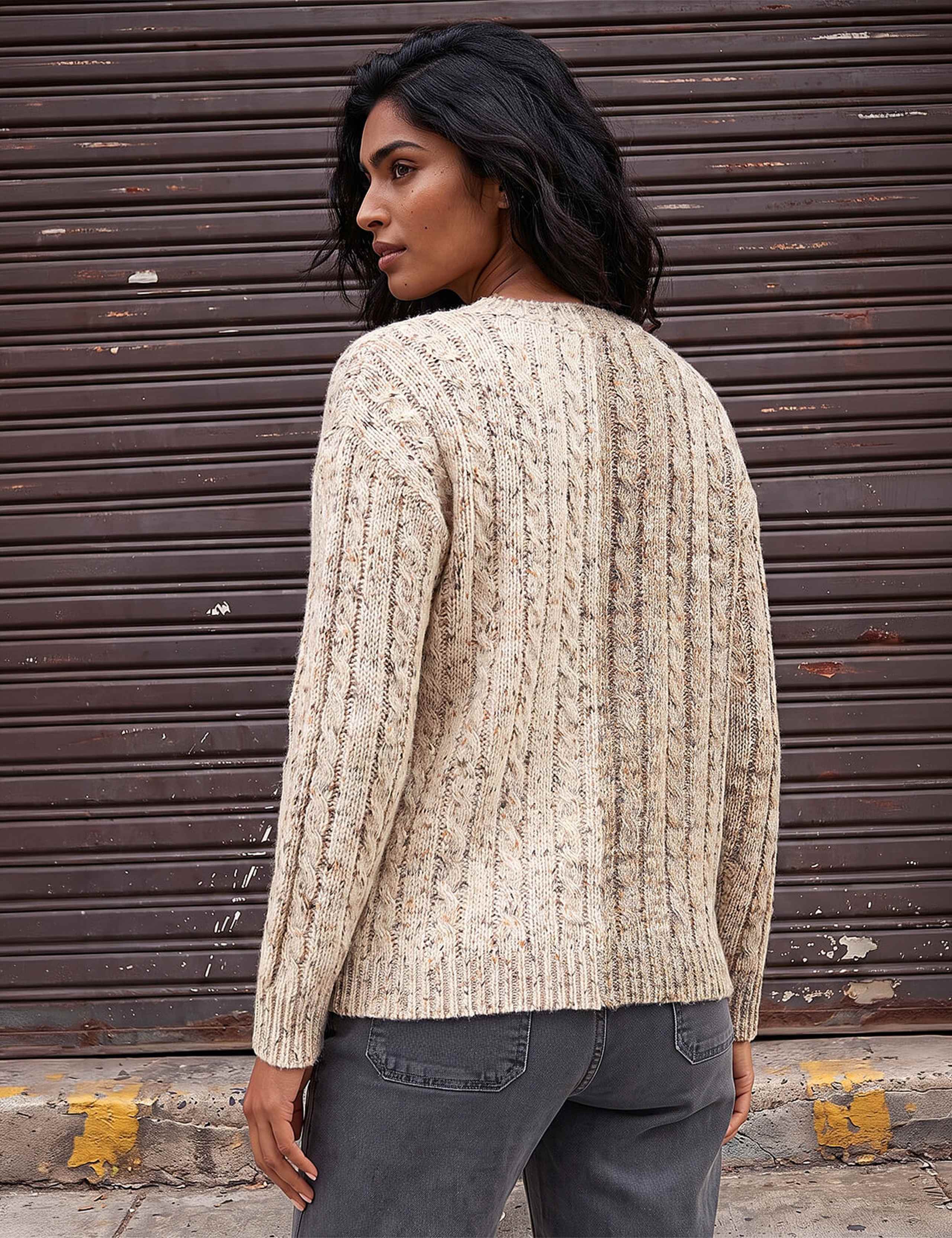 Cable Knit Colour Block Heart Jumper 3 of 4