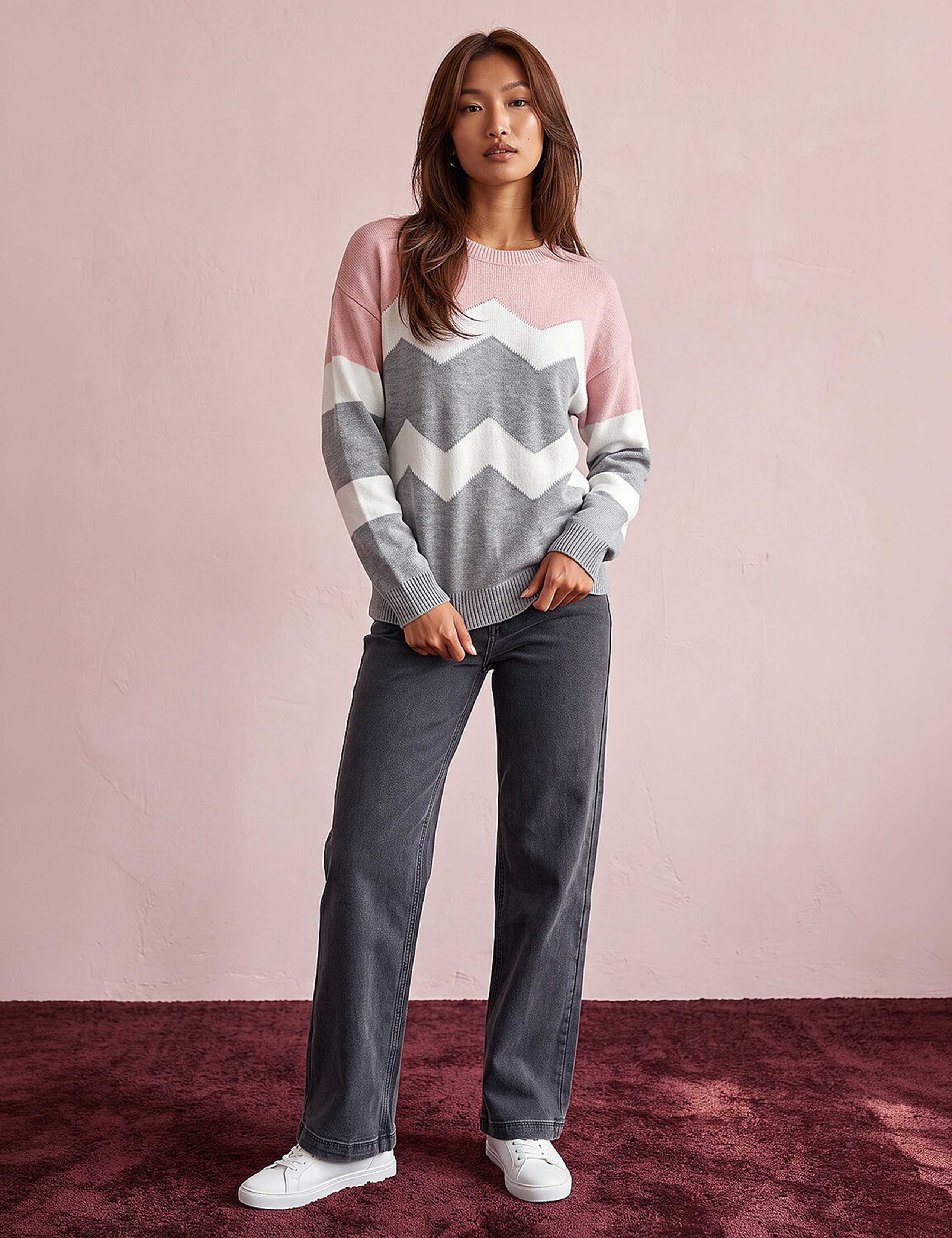 Colour Block Relaxed Jumper 3 of 4