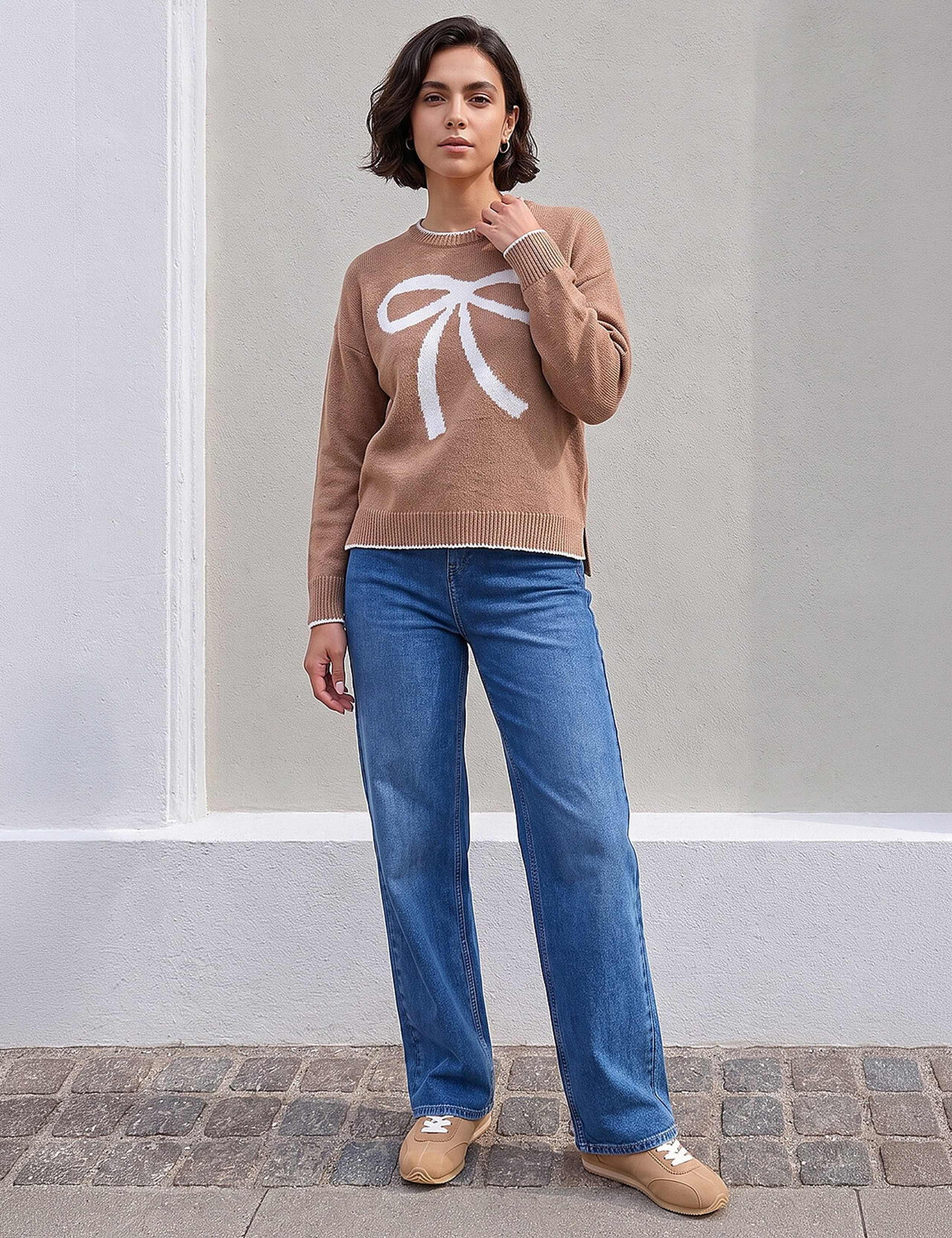 Contrast Stitch Bow Jumper 3 of 4