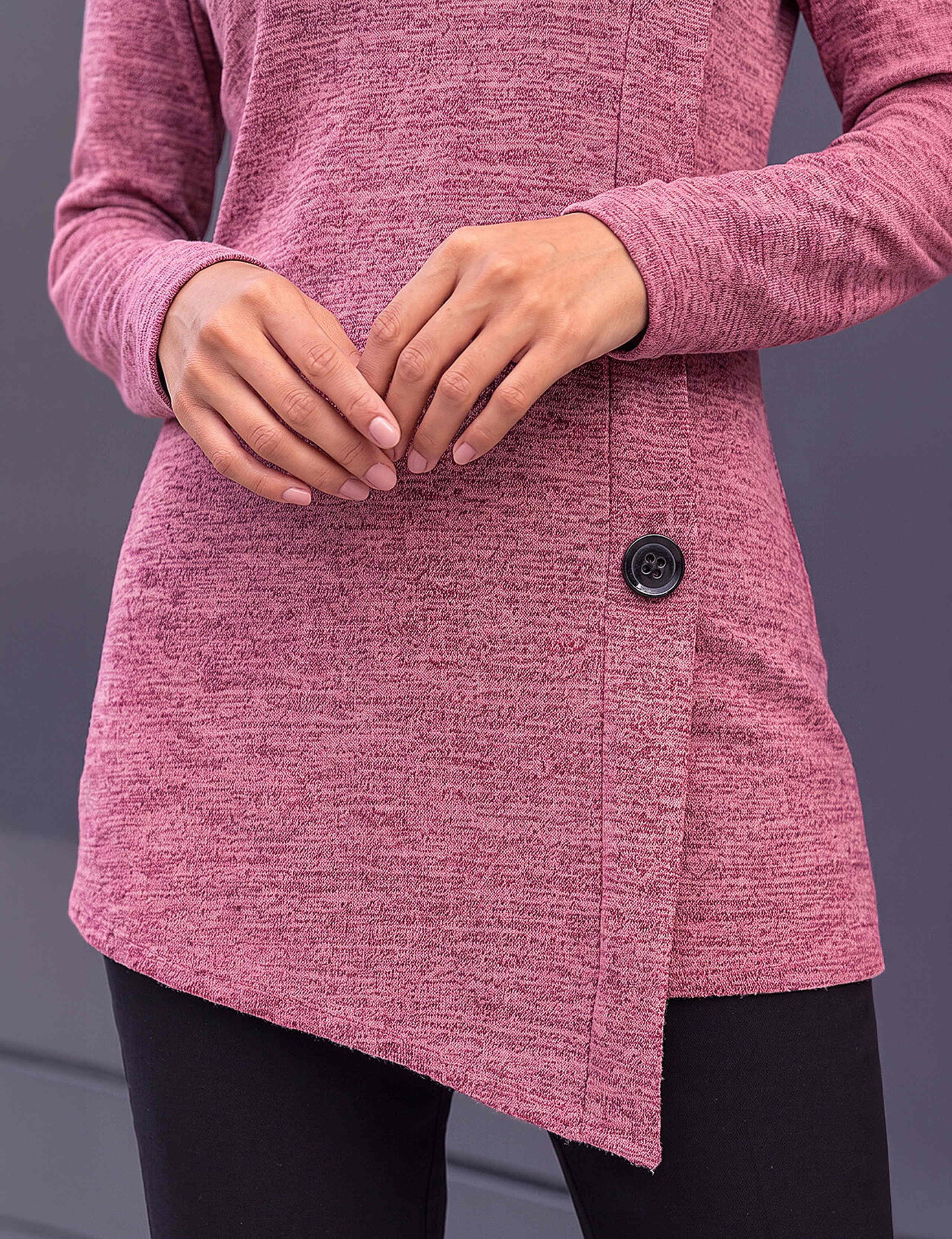 Cowl Neck Button Detail Top 4 of 4