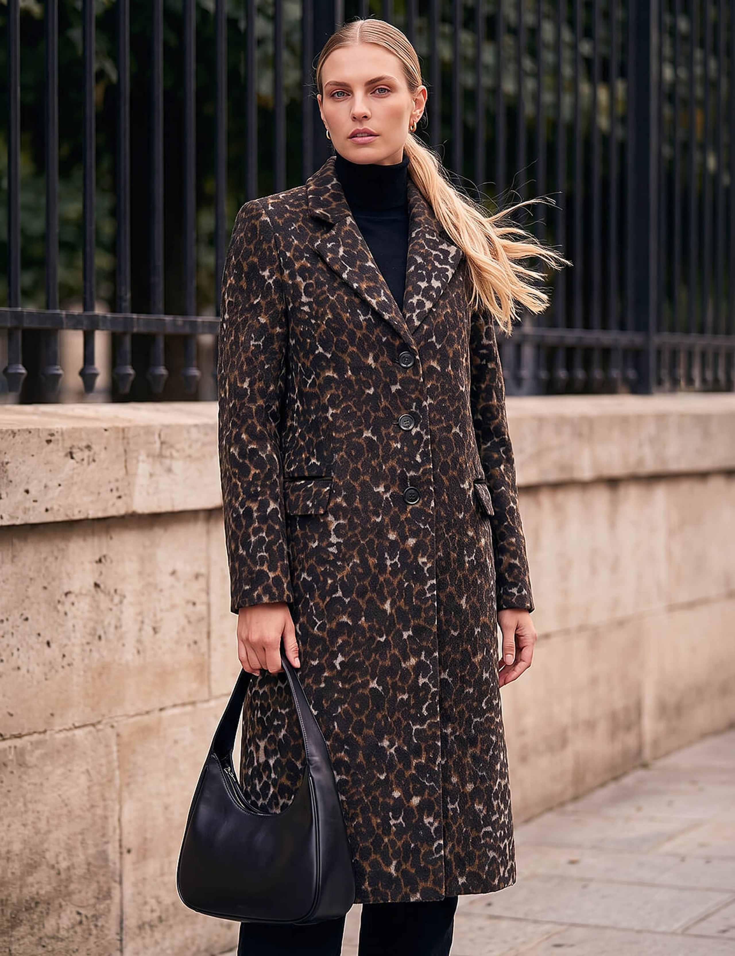 Animal Print Tailored Coat 3 of 4