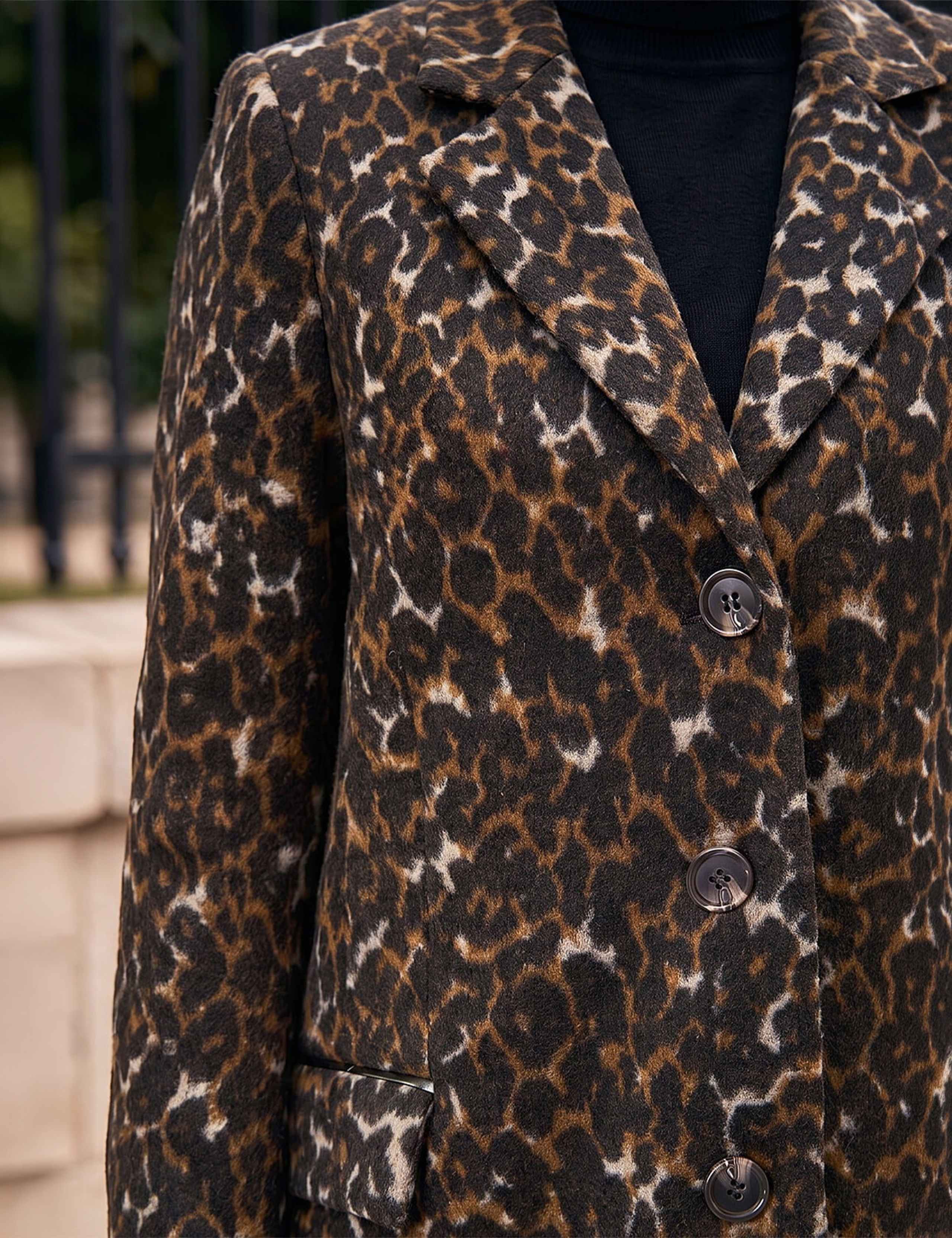 Animal Print Tailored Coat 2 of 4